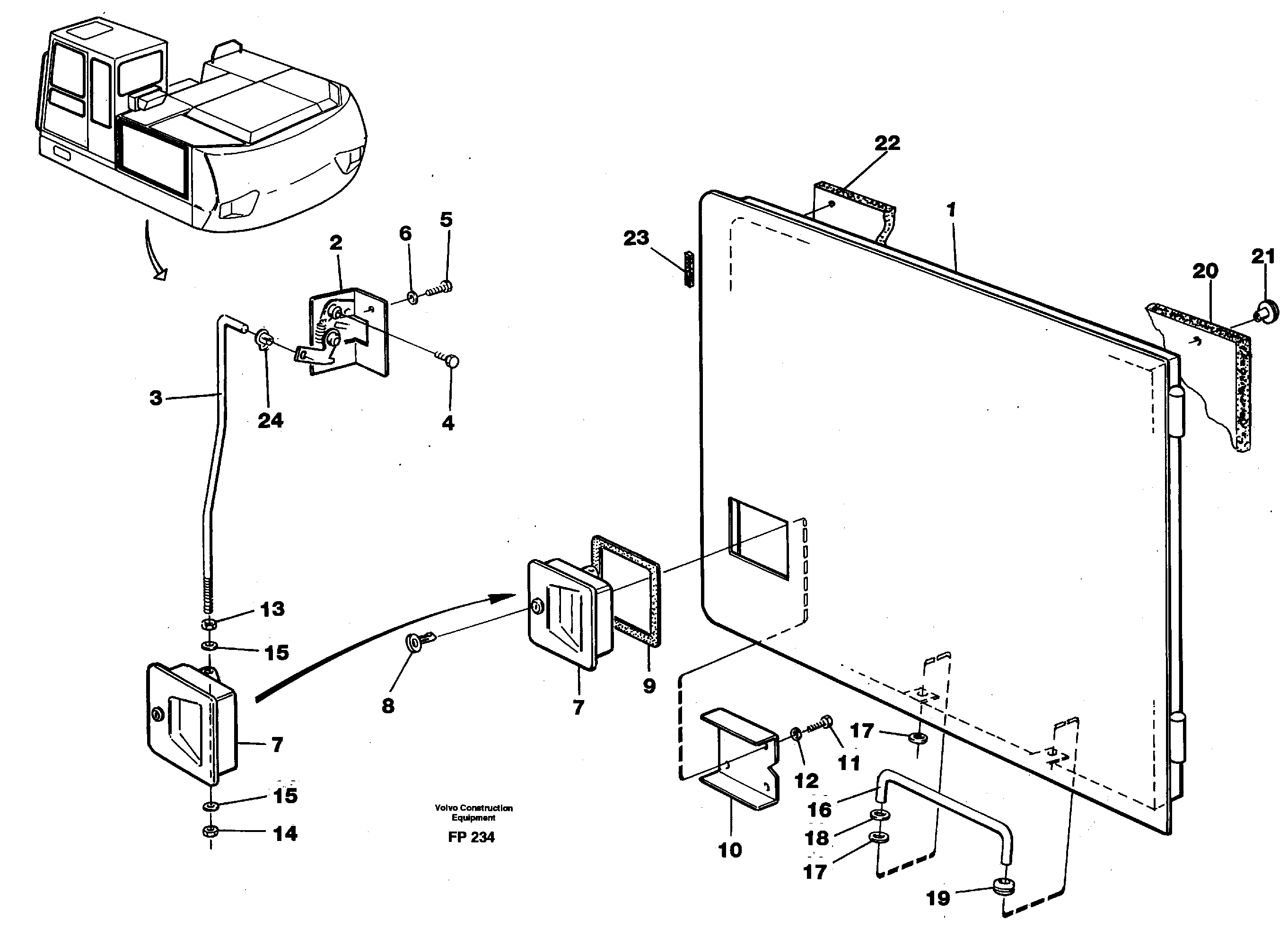 Door, radiator — volvo parts diagram