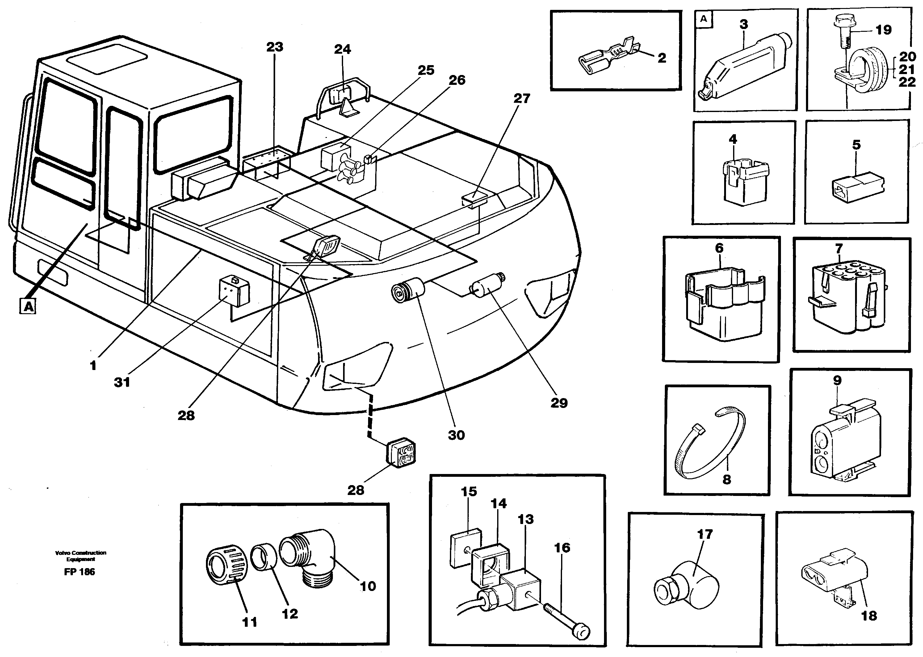 Cable harness, upper section — volvo parts diagram