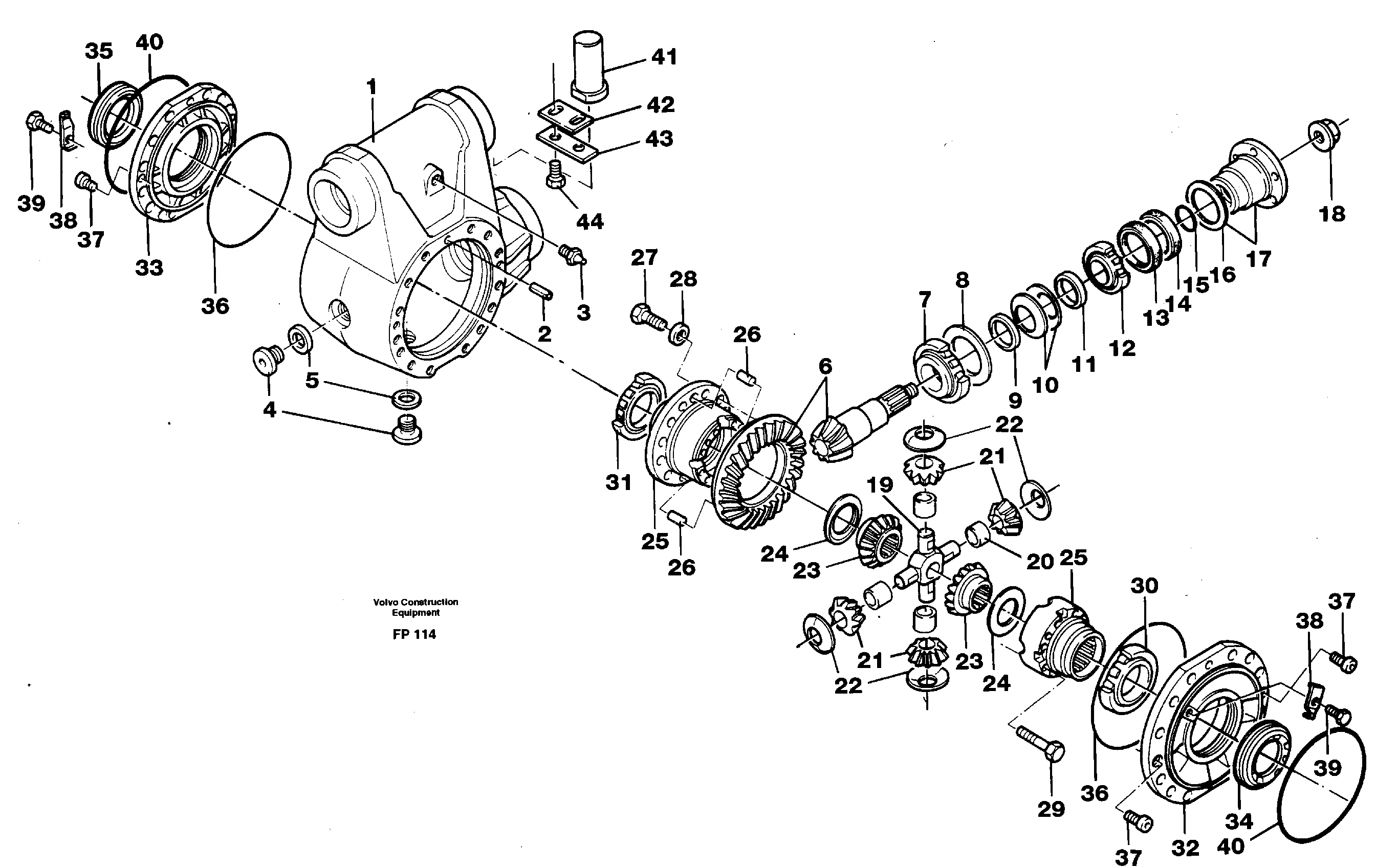 Differential , front axle — volvo parts diagram