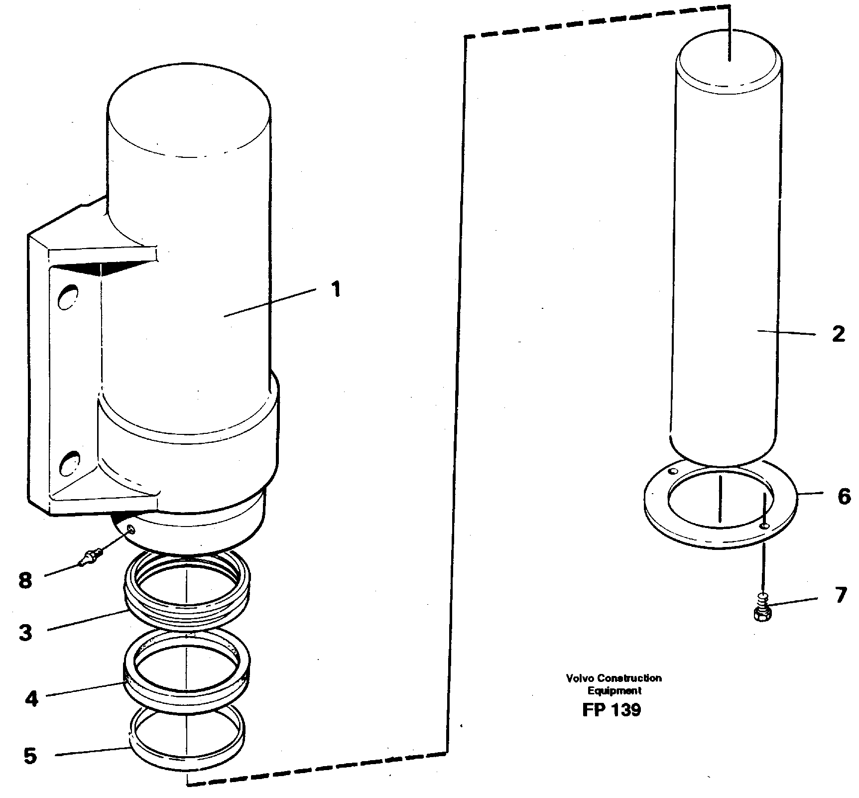 Axle locking cylinder — volvo parts diagram