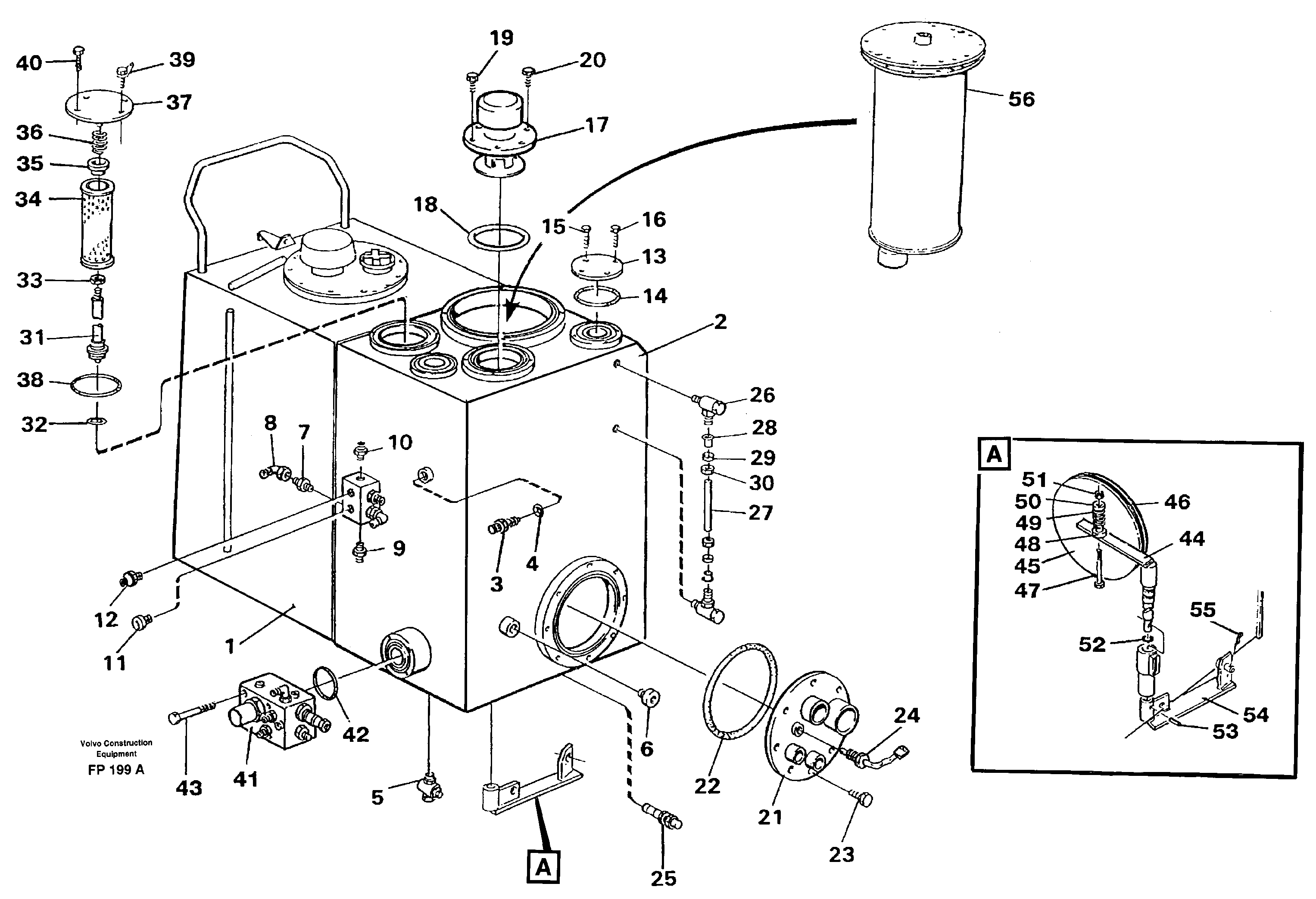 Hydraulic oil tank — volvo parts diagram
