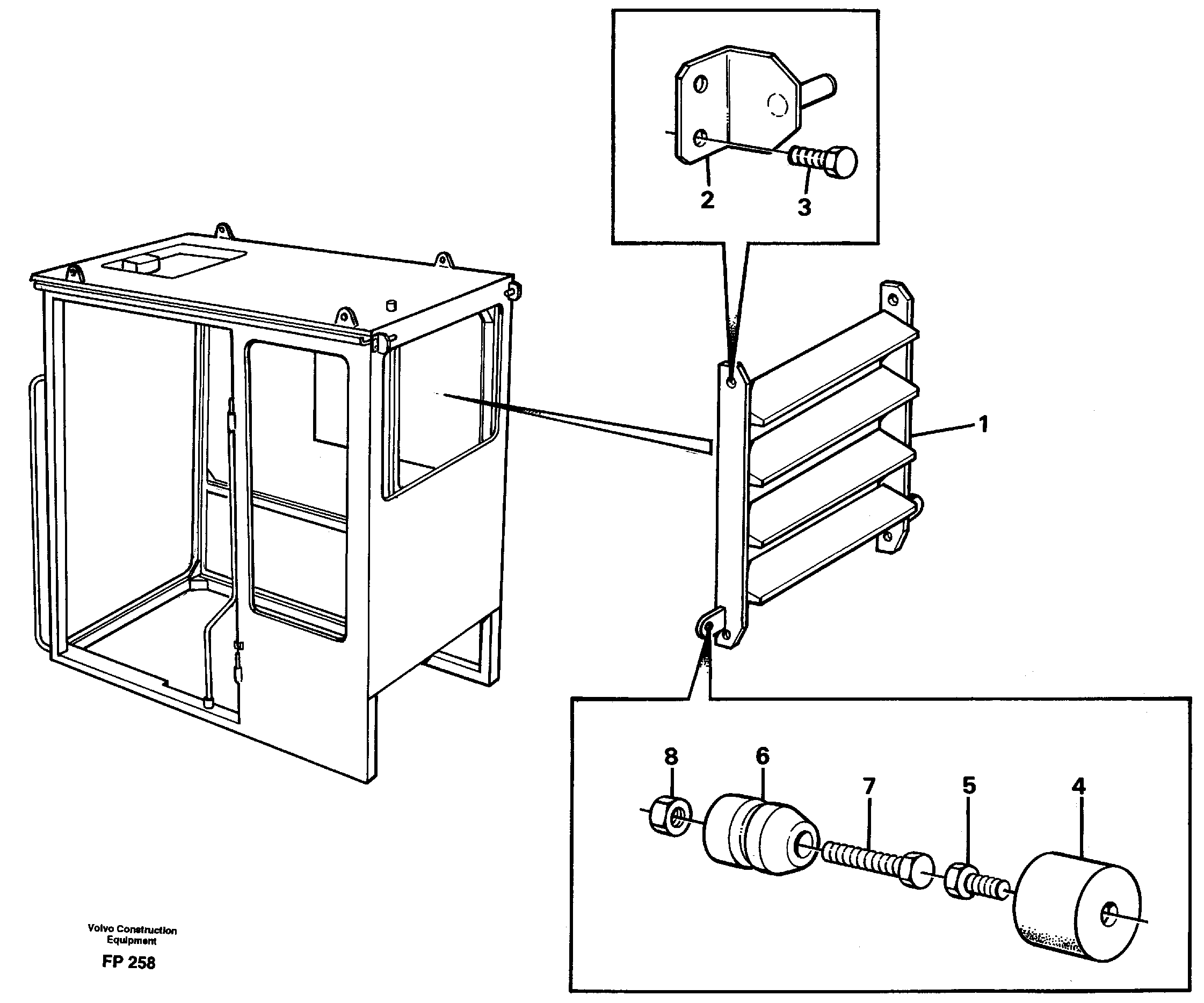 Jalusi Rear window 14250379 — volvo parts diagram