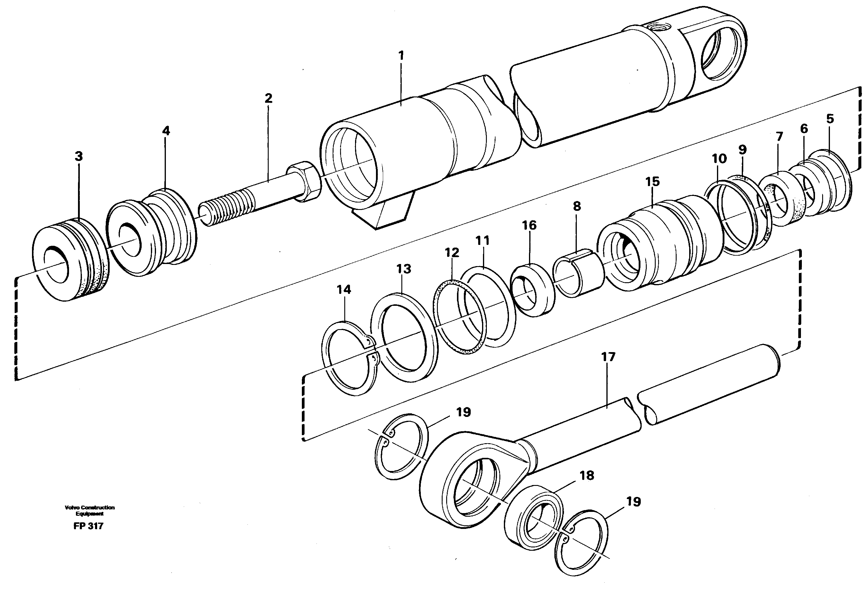 Hydraulic cylinder  14265051 — volvo parts diagram