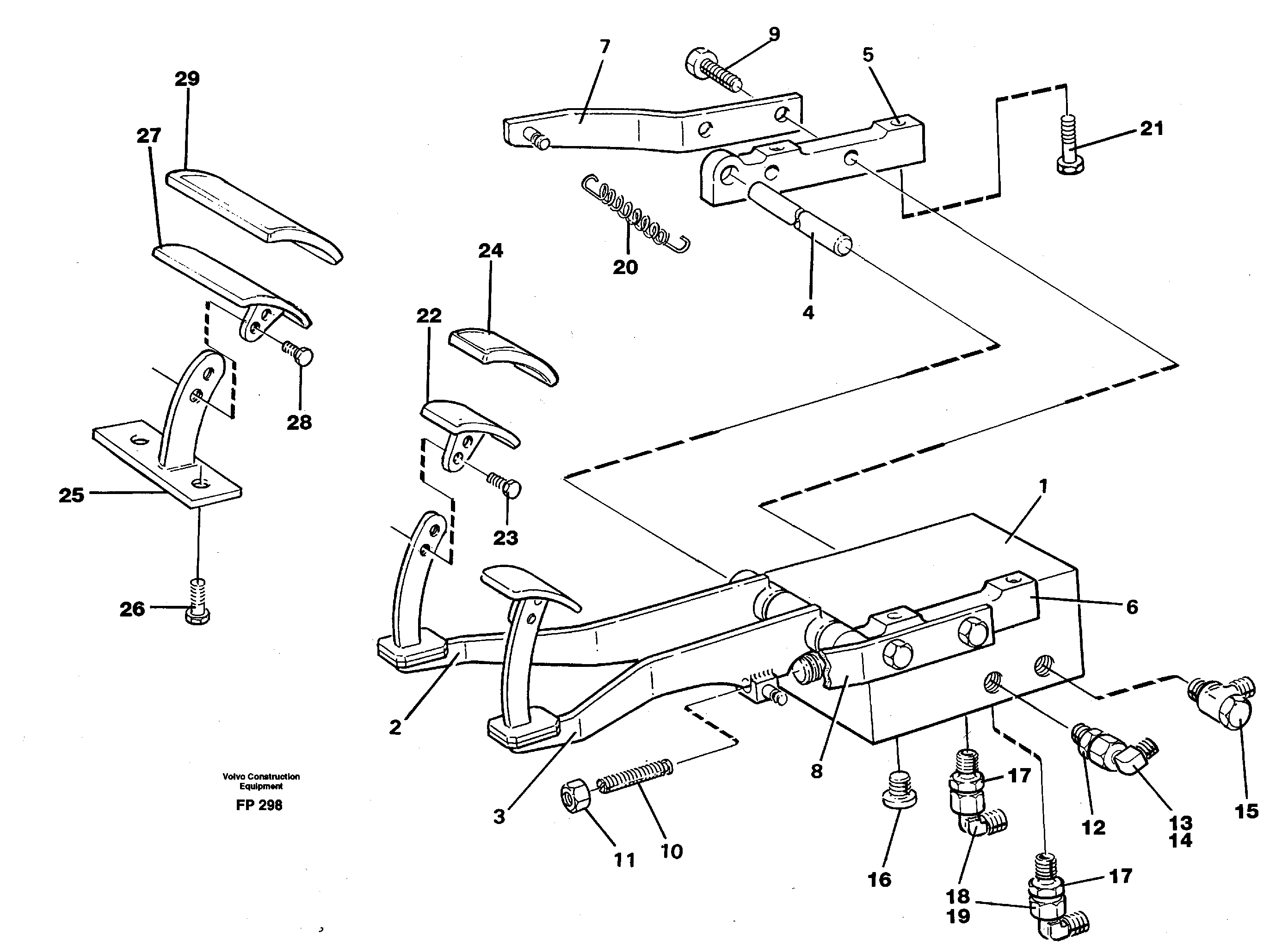 Pedal valve with connections 14267963 — volvo parts diagram