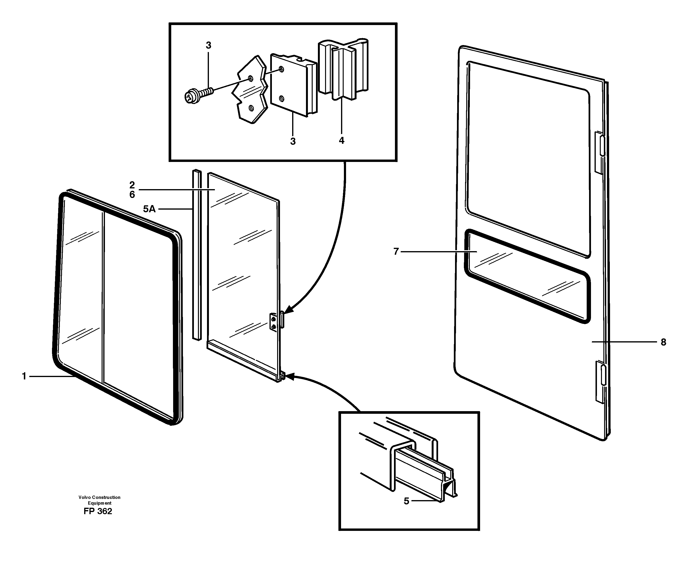Sliding window — volvo parts diagram
