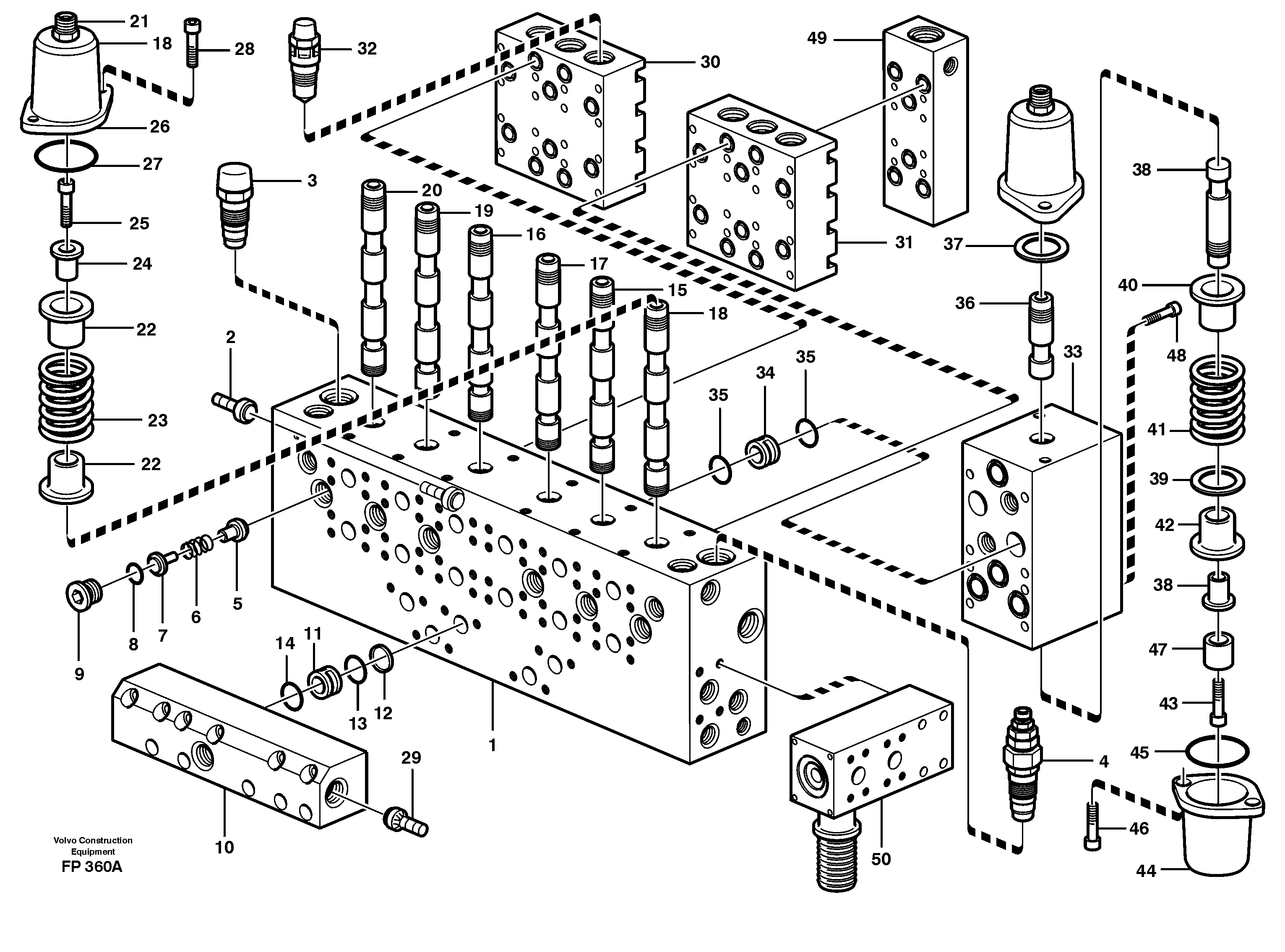 Main valve assembly, valves — volvo parts diagram
