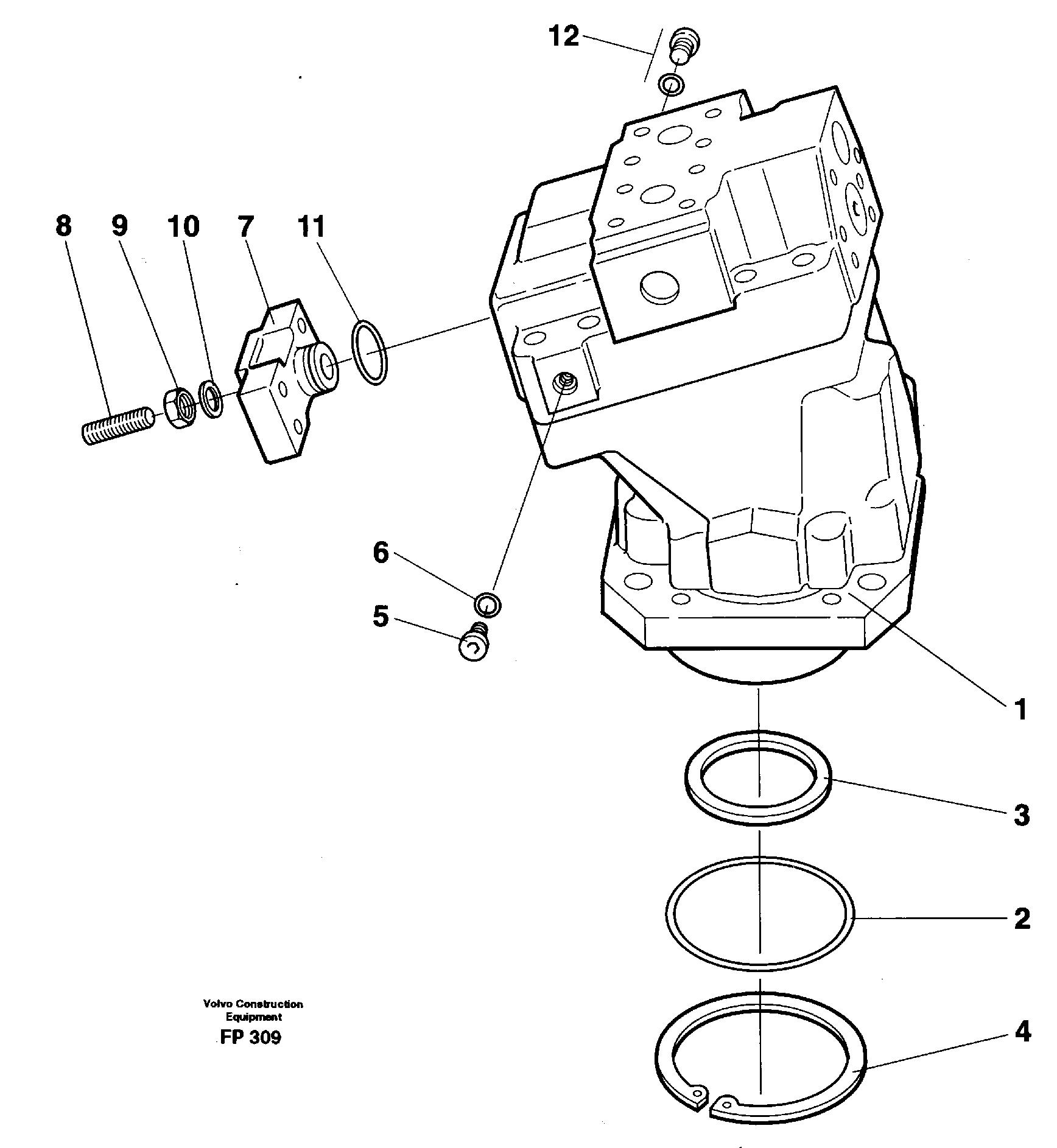 Hydraulic motor, travel — volvo parts diagram