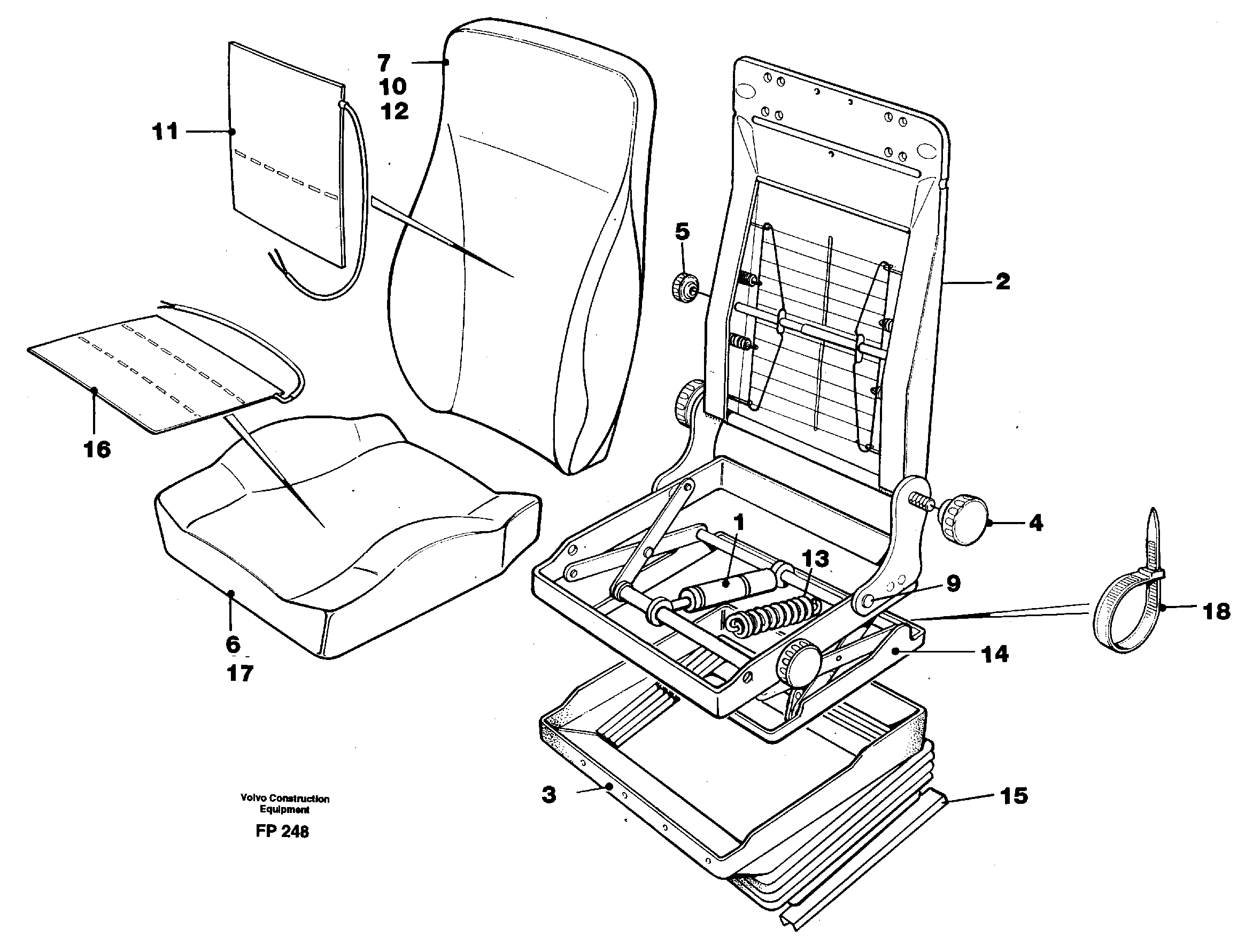 Operator's seat Be-ge STD — volvo parts diagram
