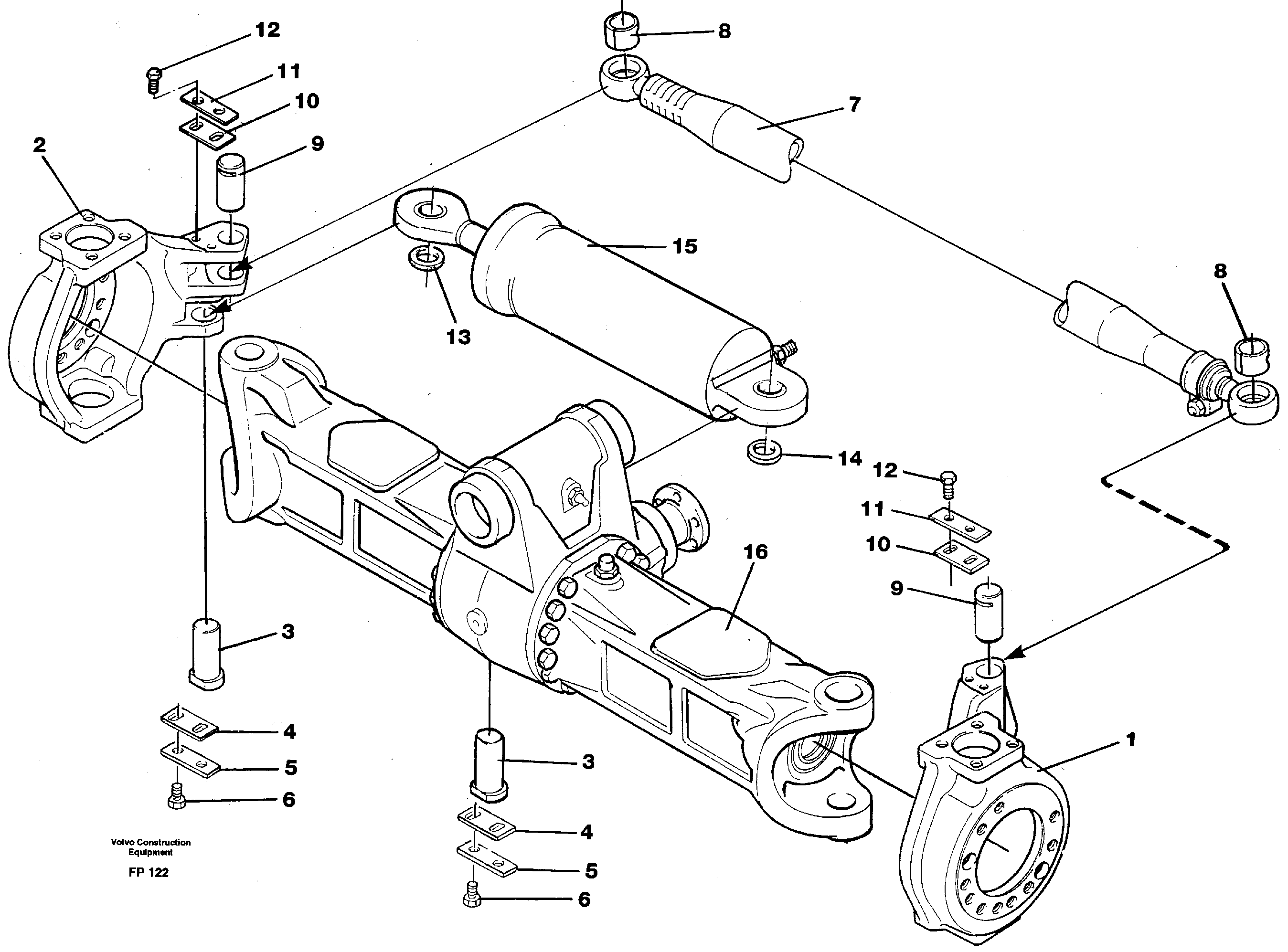 Knuckle ret and parallel stay — volvo parts diagram