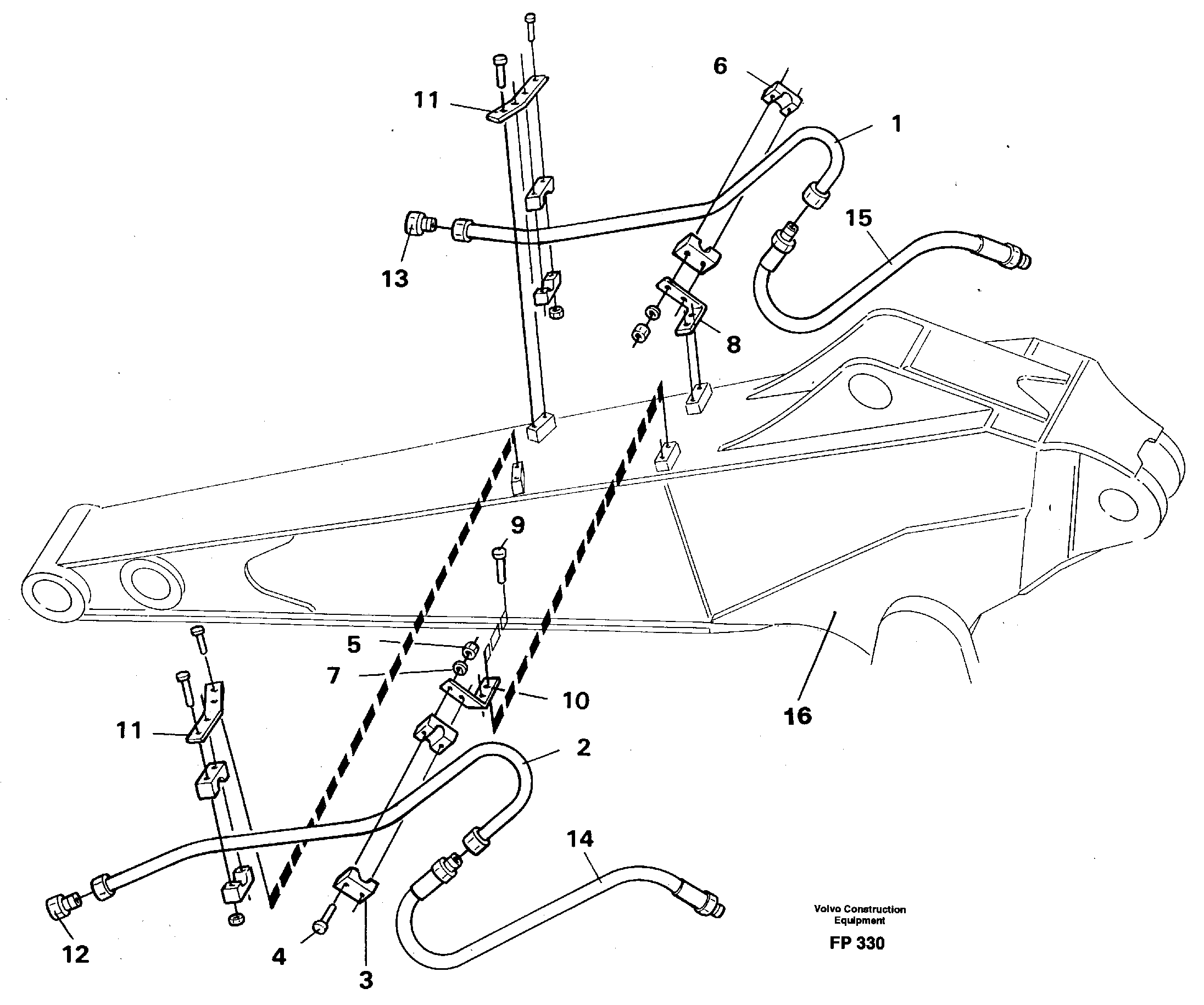 Hammer equipment, dipper arm, 2.0 m/2.4 m  14262399 14253358 — volvo parts diagram