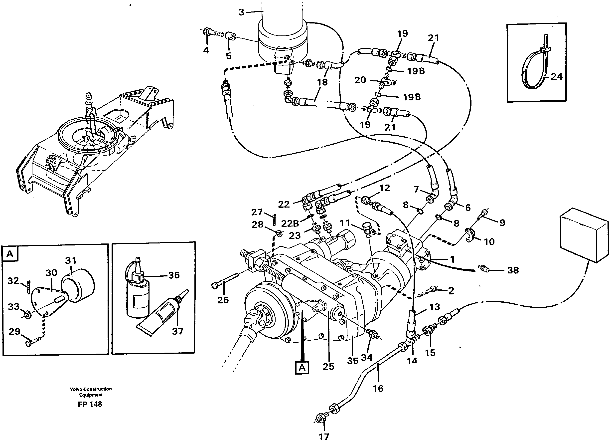 Hydraulic system, transport in undercarrige — volvo parts diagram