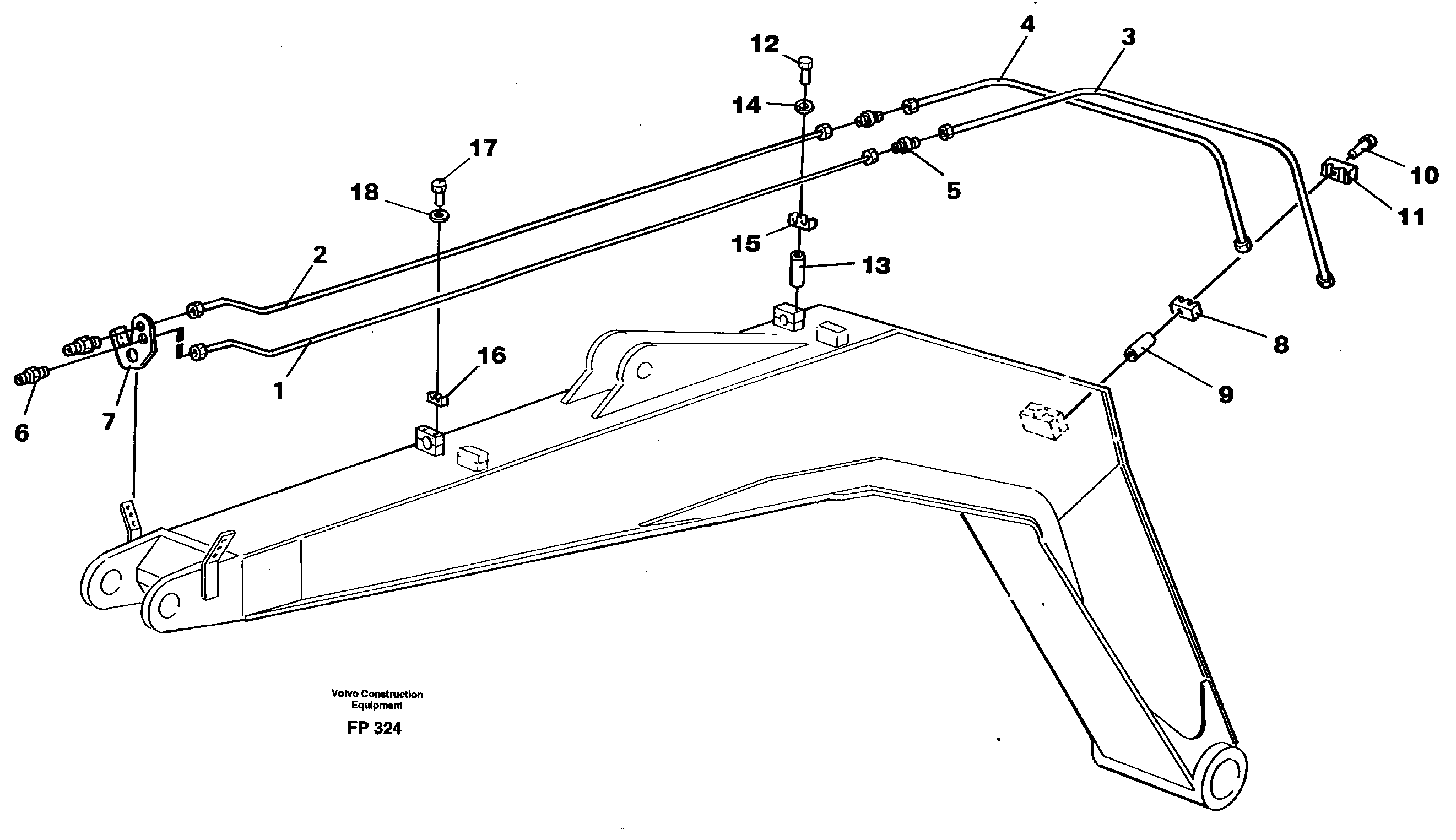 Grab equipment, boom 4,9m  14259586 — volvo parts diagram
