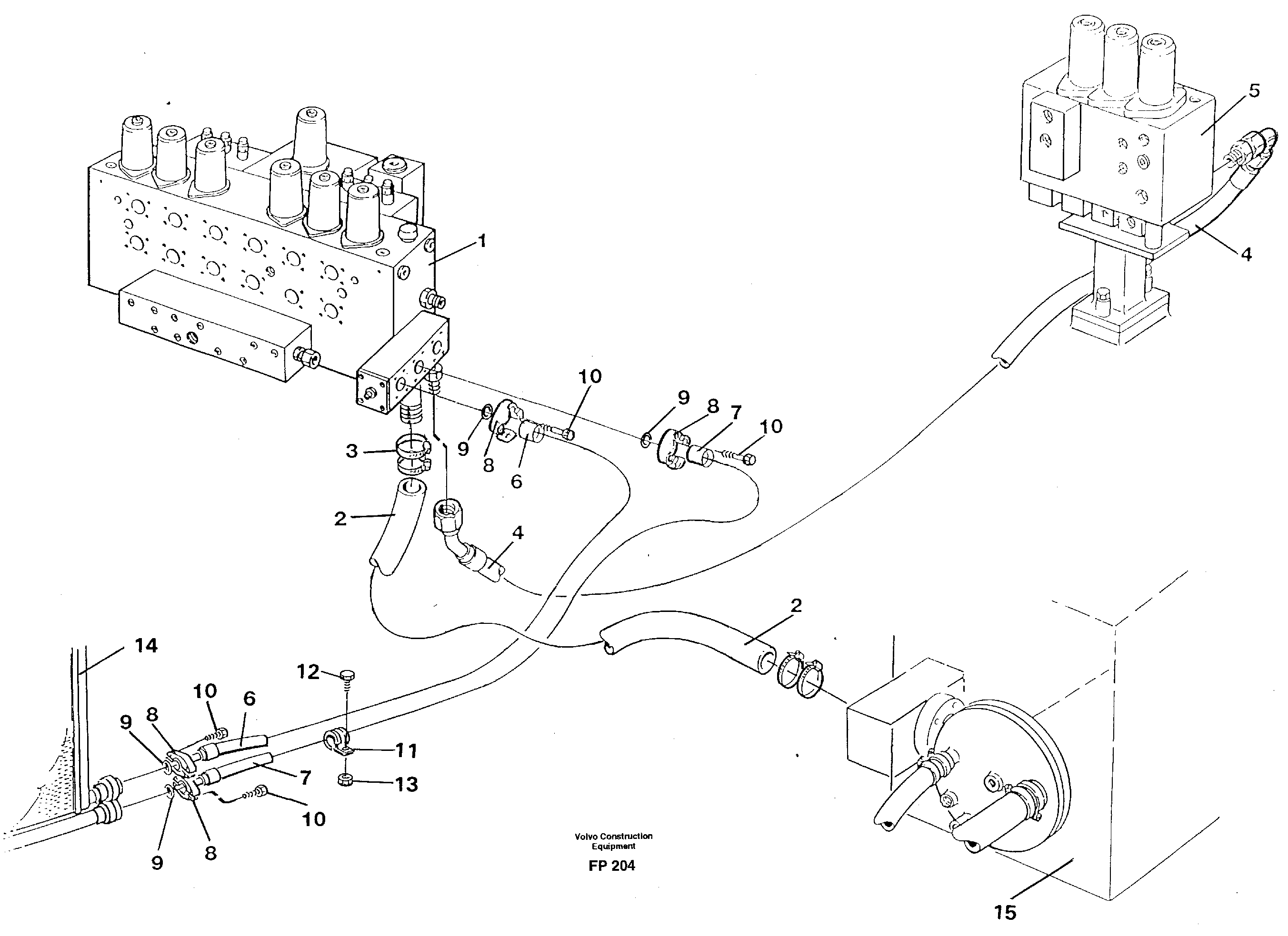 Hydraulic system, return lines — volvo parts diagram