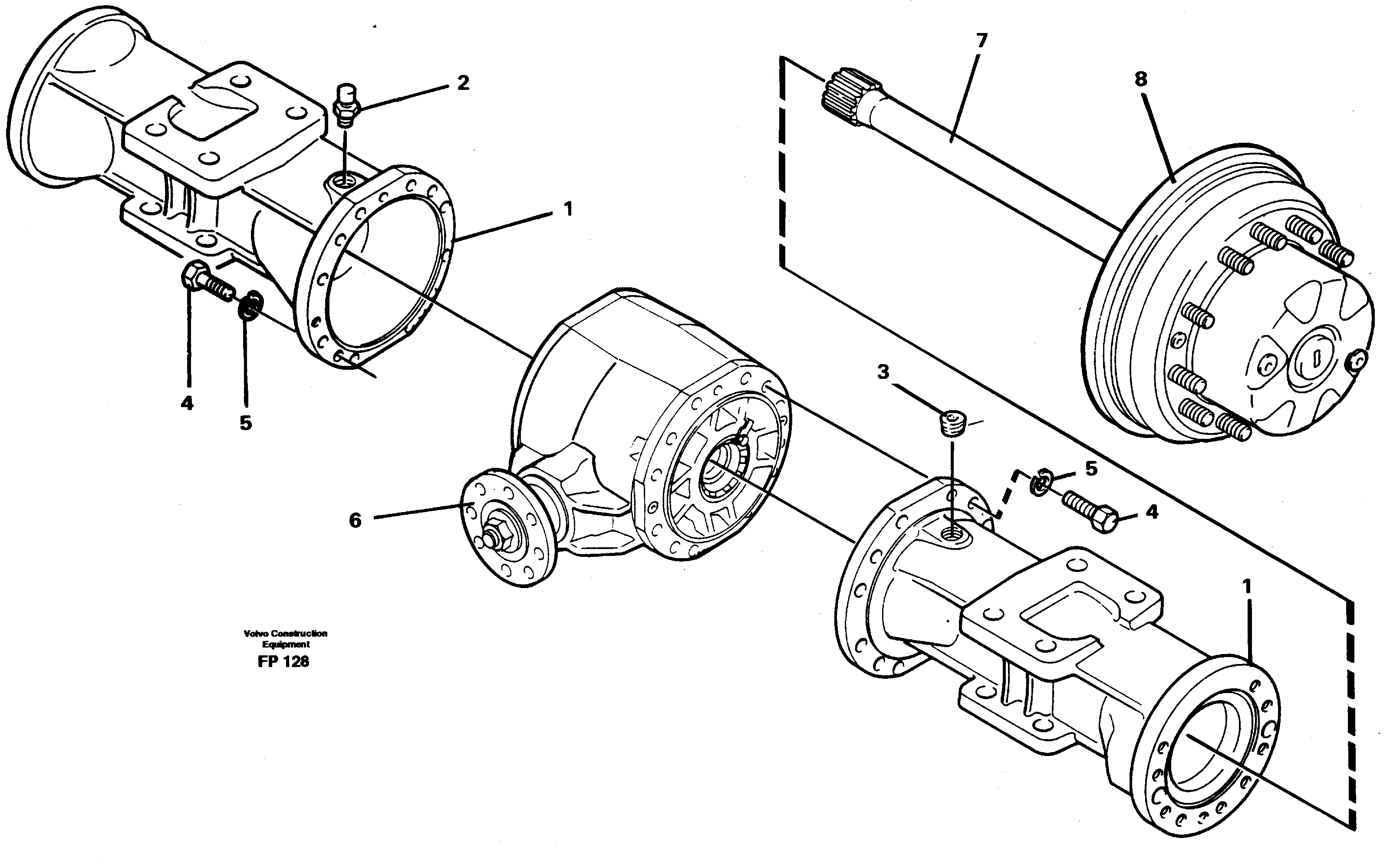 Axle beam, rear — volvo parts diagram