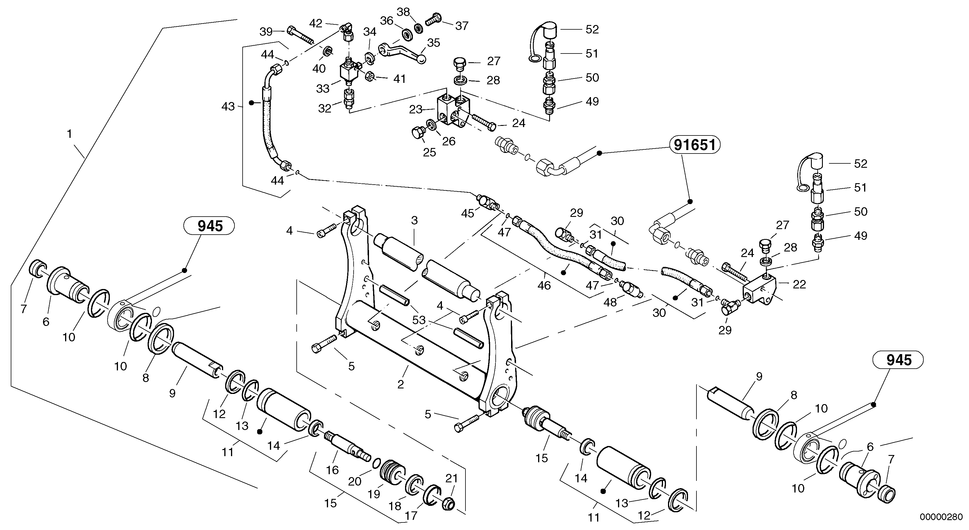 Attachment mounting plate - Quick change, hydraulic — volvo parts diagram