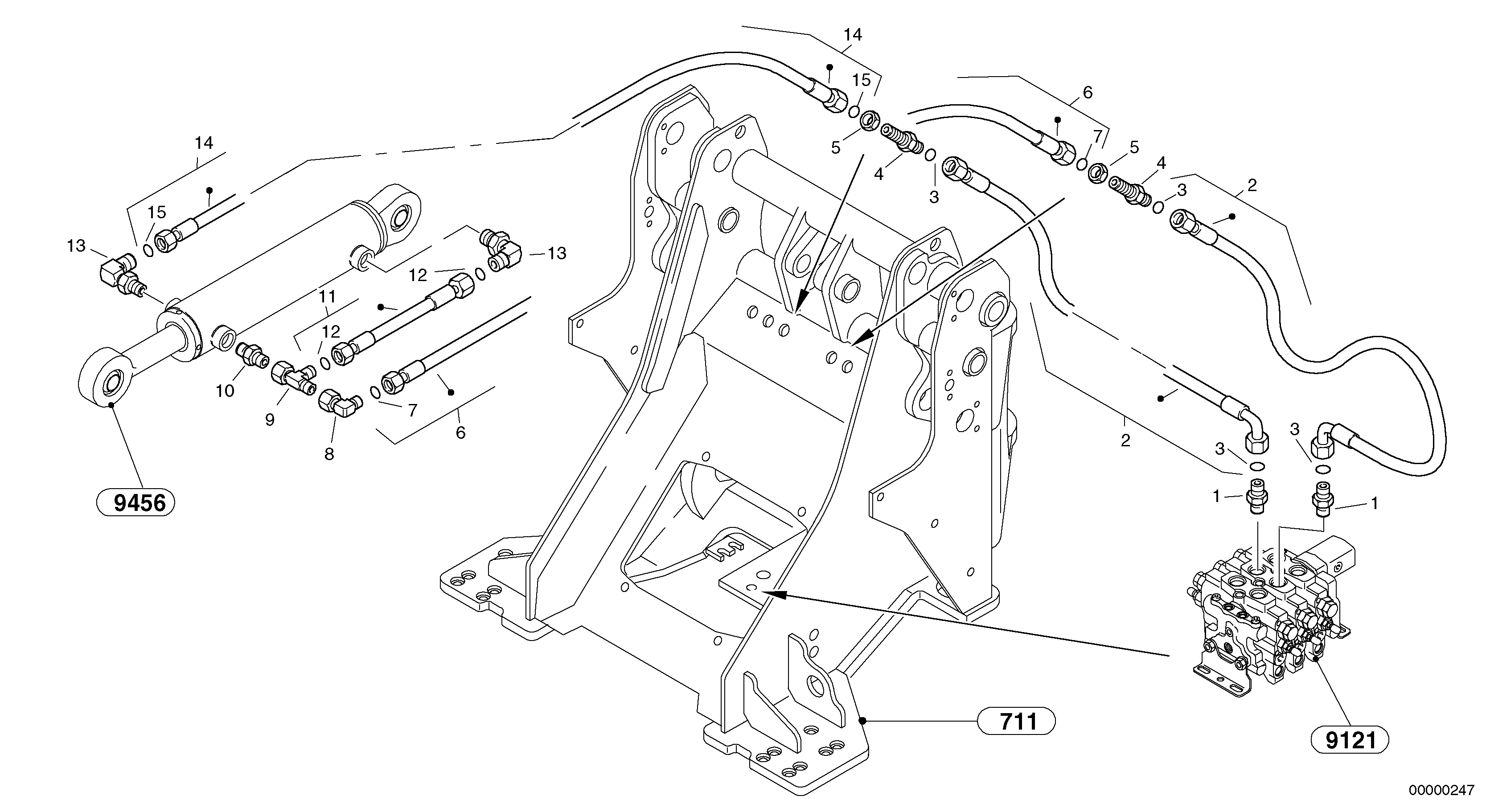 Hydraulic lines - tilt hydraulic — volvo parts diagram
