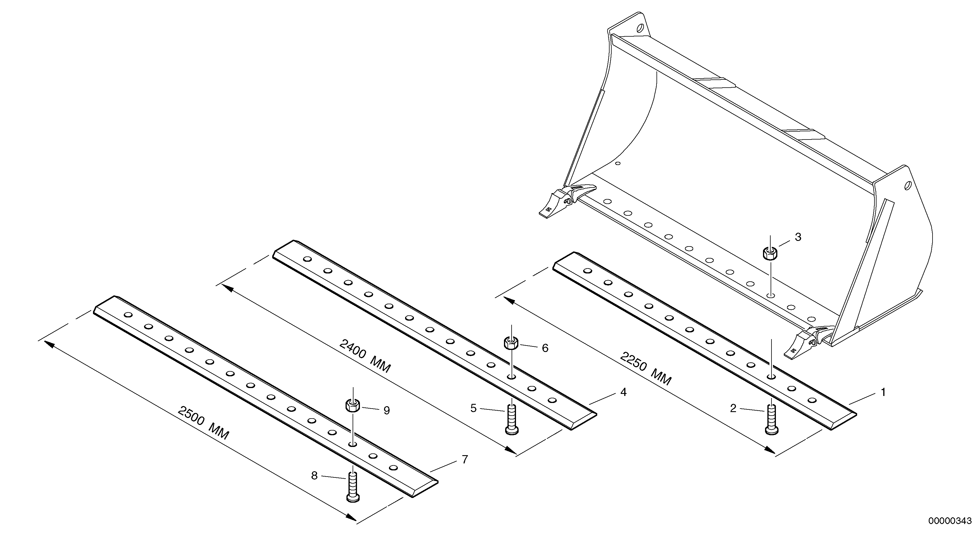 Bolt-on cutting edge — volvo parts diagram