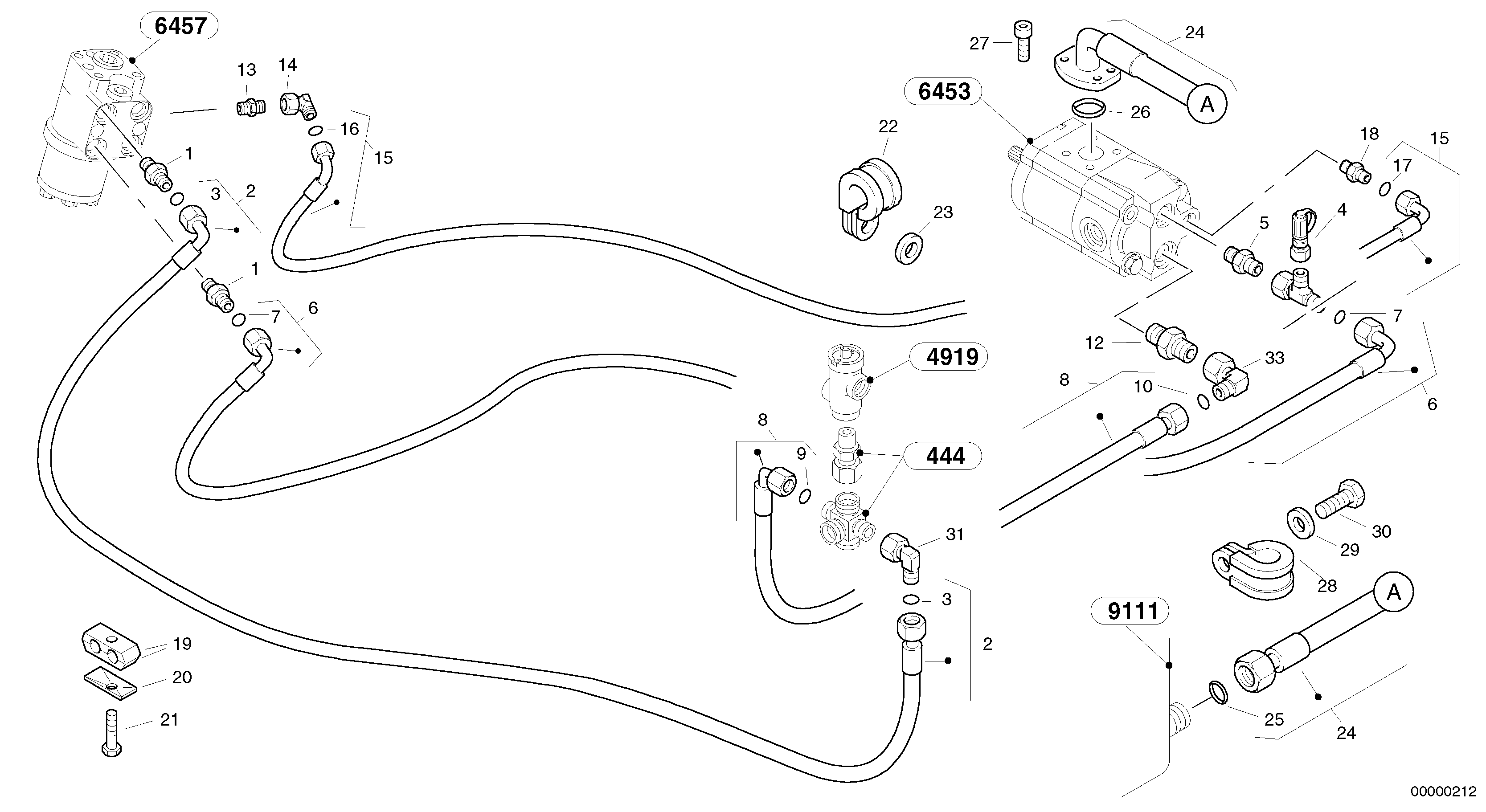 Steering-hydraulic equipment - rear vehicle — volvo parts diagram