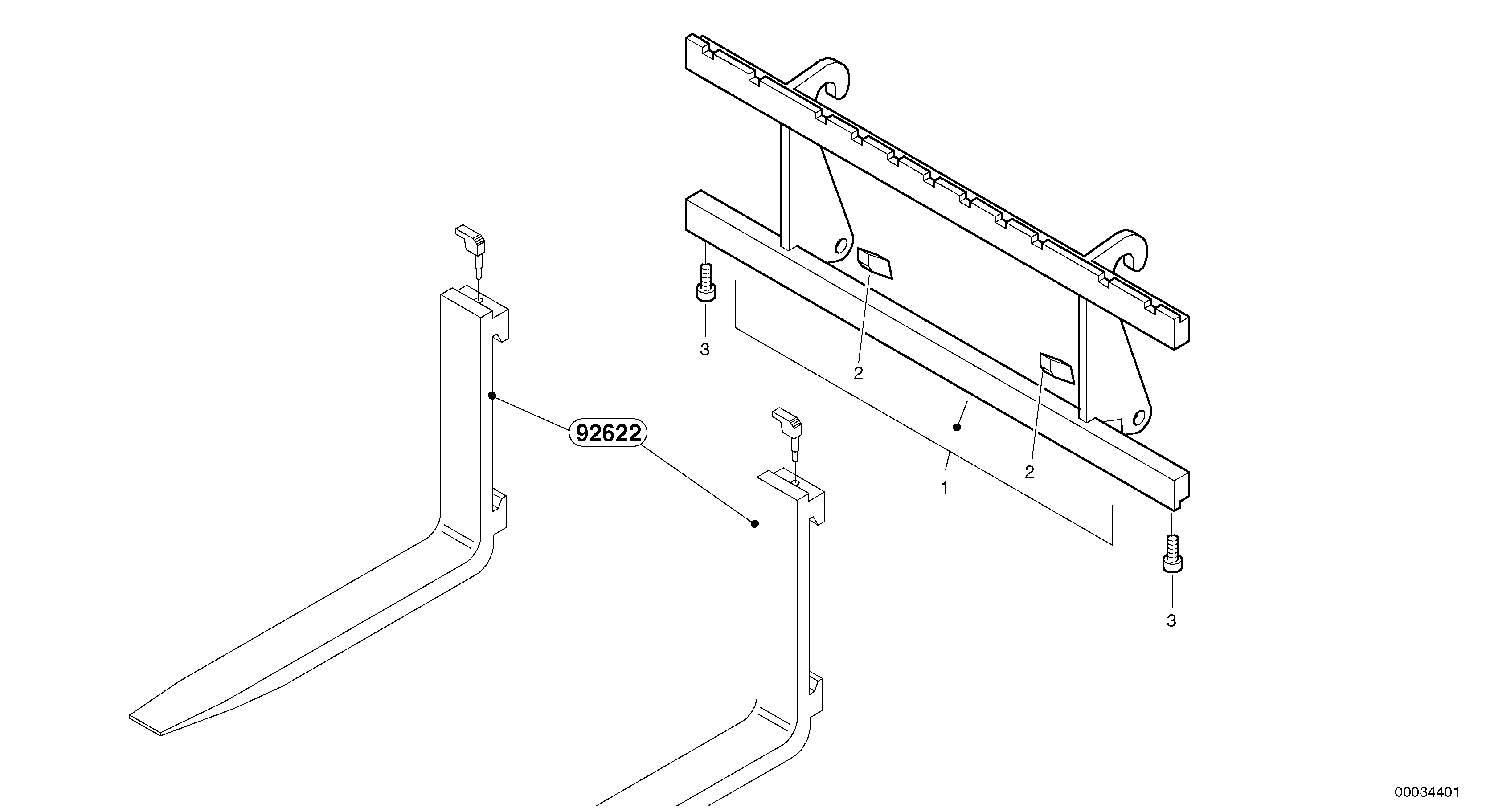 Fork lift attachment support — volvo parts diagram