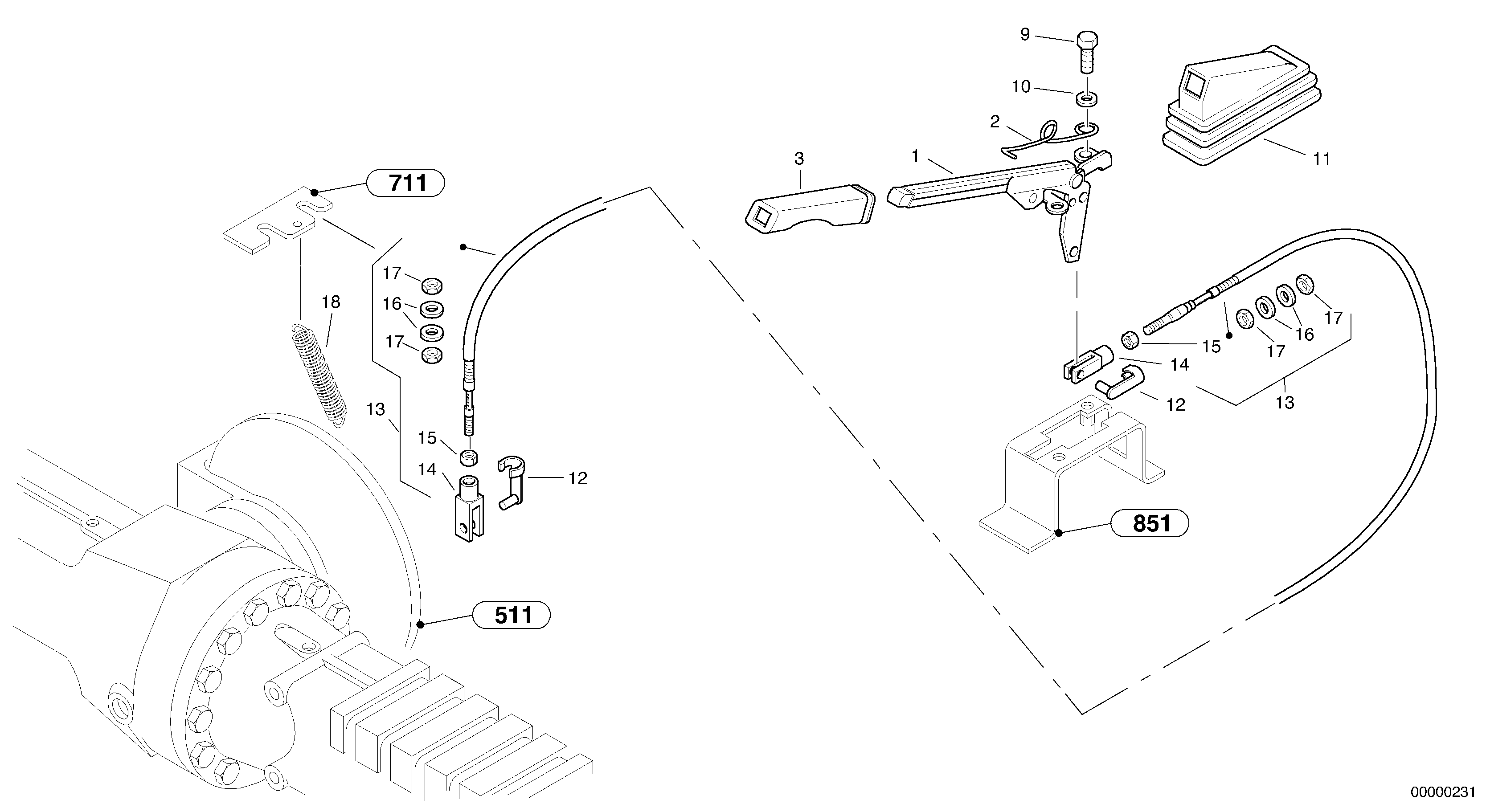 Hand brake — volvo parts diagram