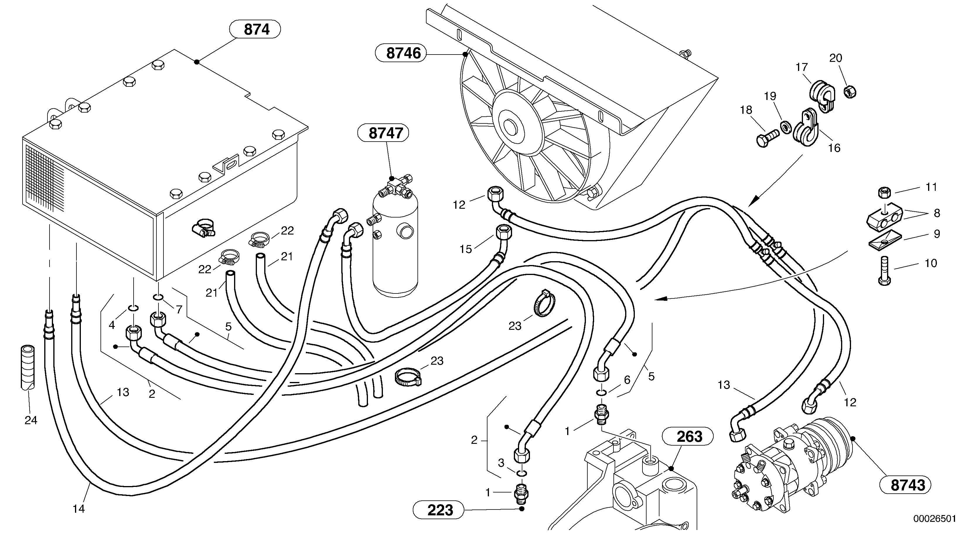 Pipes - Air-conditioning system — volvo parts diagram