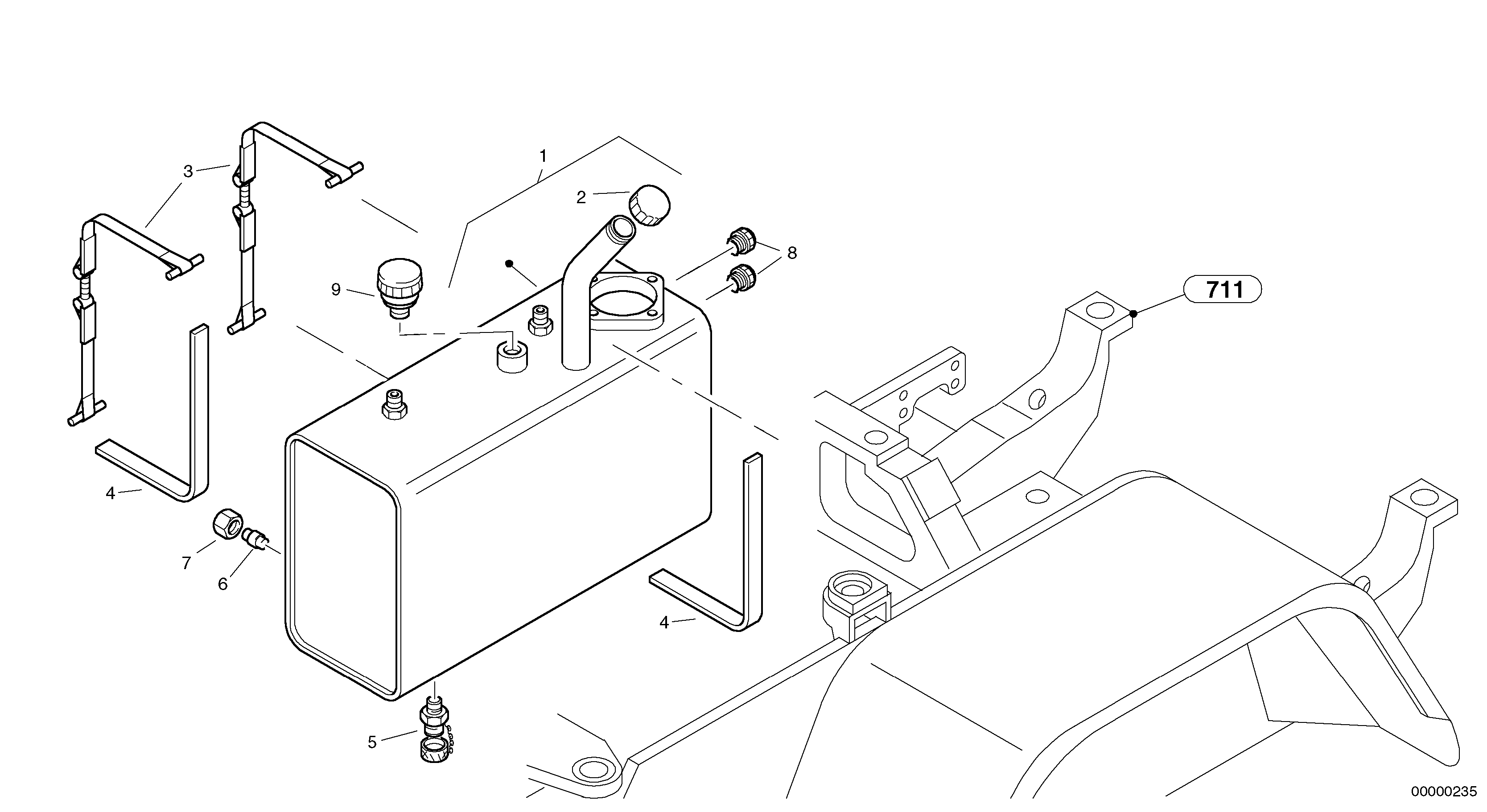 Hydraulic oil tank — volvo parts diagram