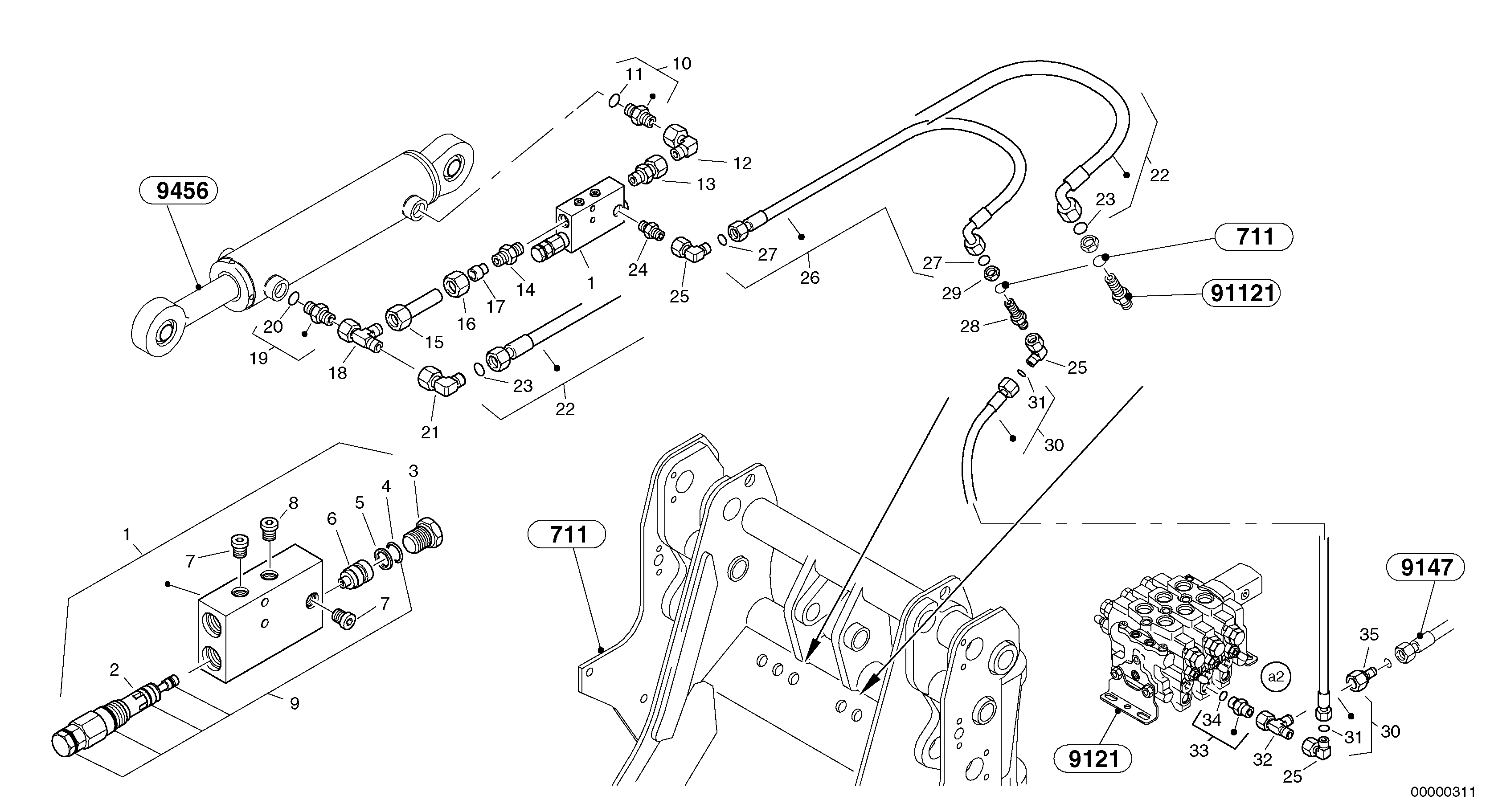 Line fracture safety - Tilt — volvo parts diagram