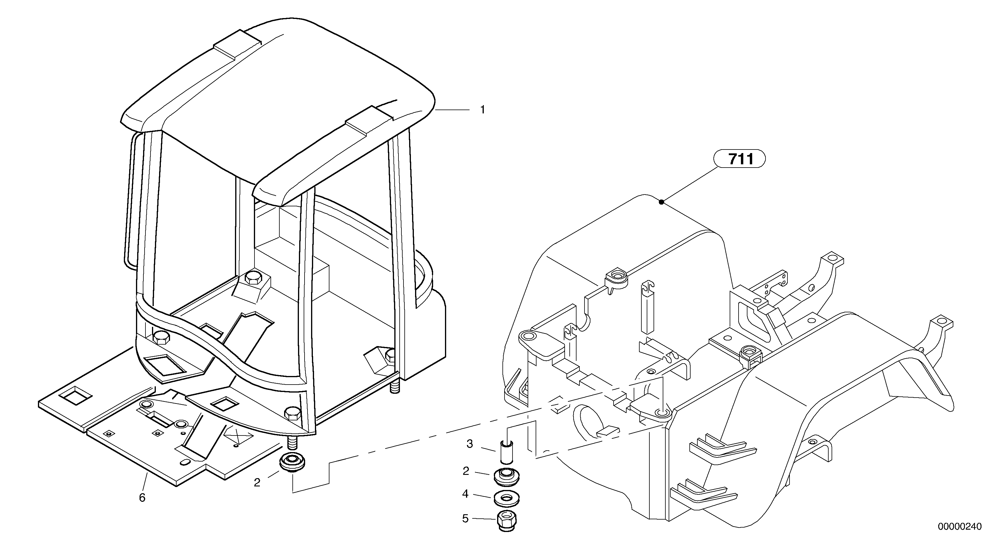 Driver's cab framework — volvo parts diagram
