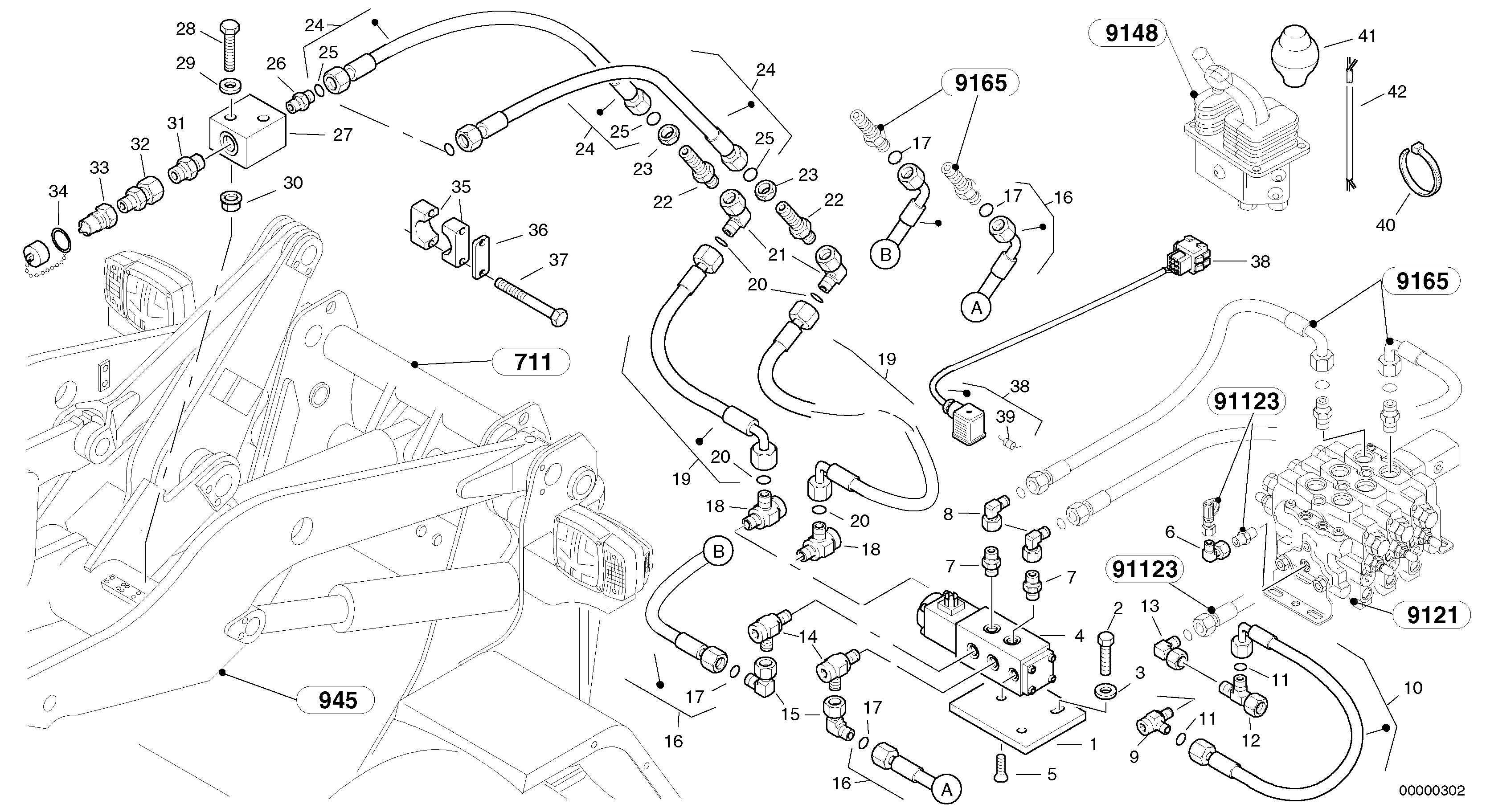 Hydraulic function - Nr. 4 — volvo parts diagram