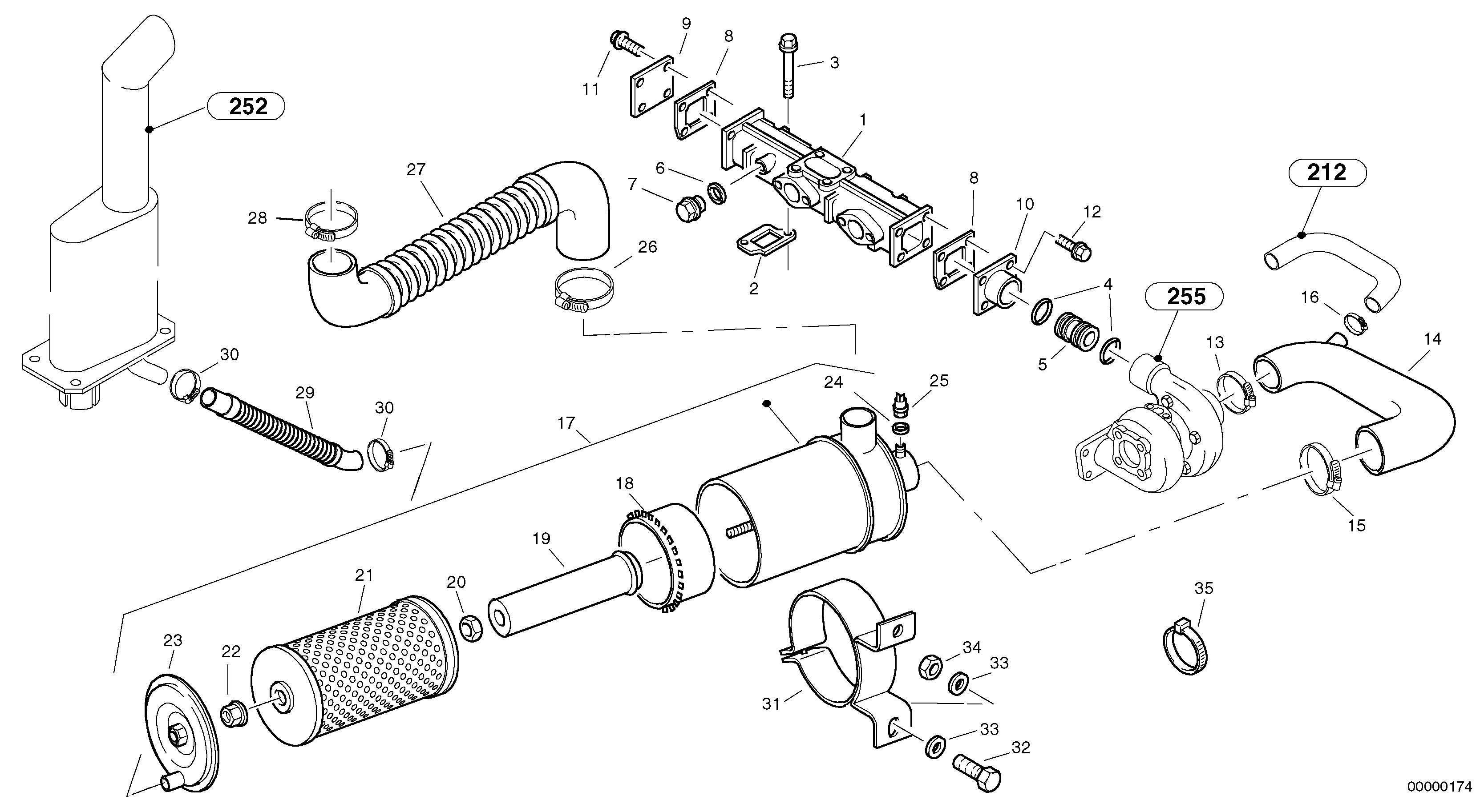 Suction system, filter — volvo parts diagram