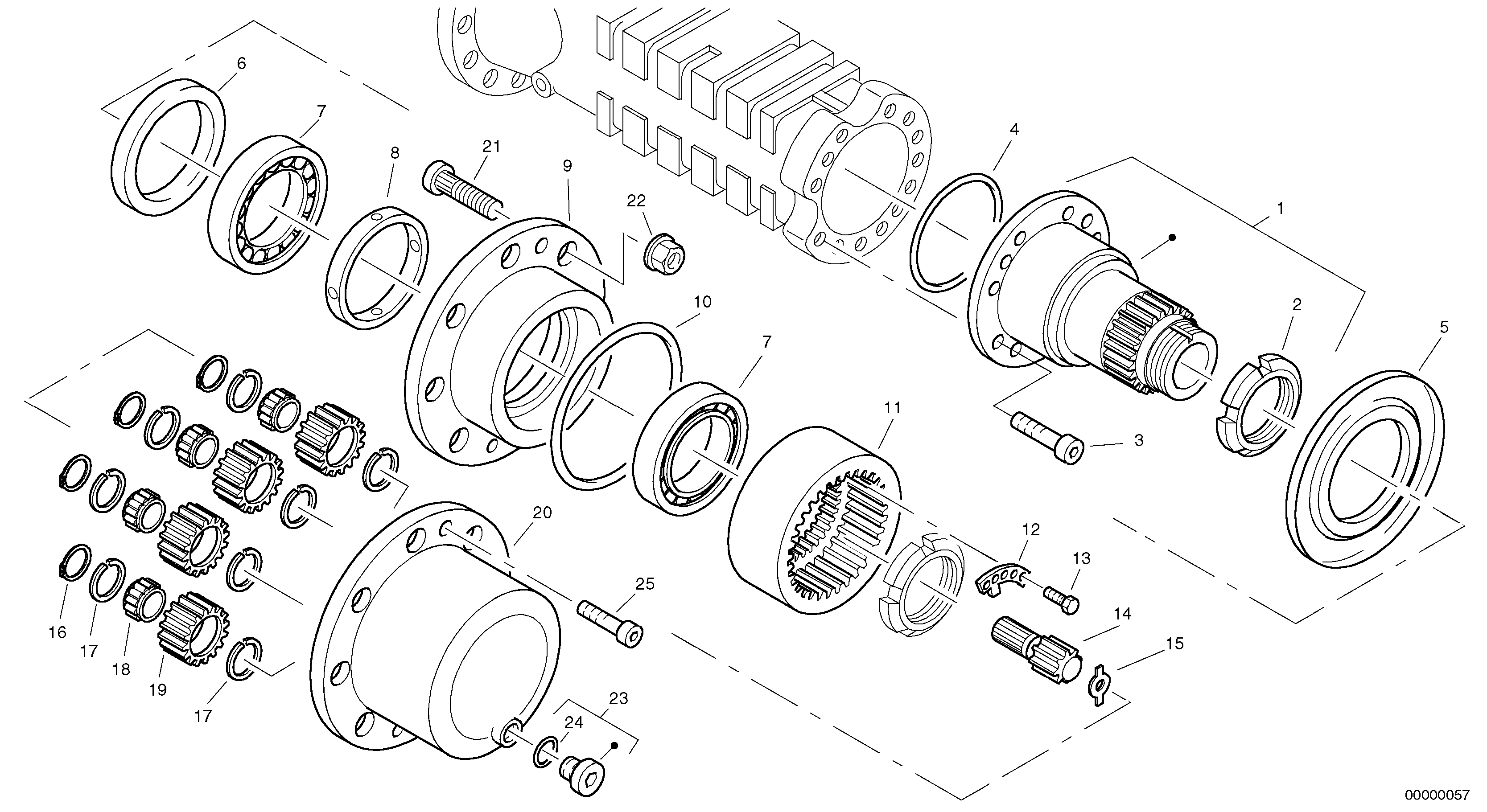 Final drive - portal-front axle — volvo parts diagram