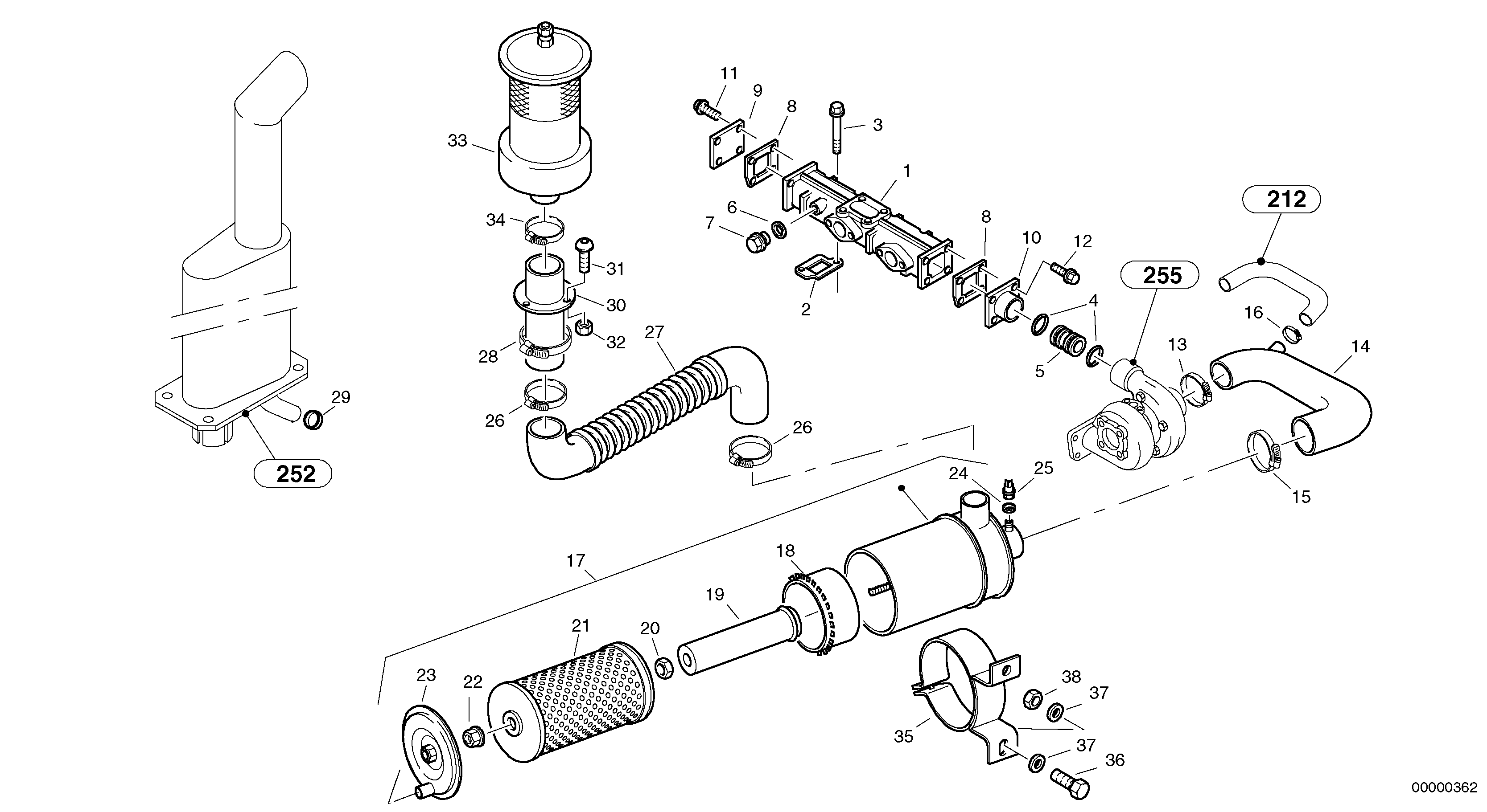 Pre-filter - Turbo Ii — volvo parts diagram