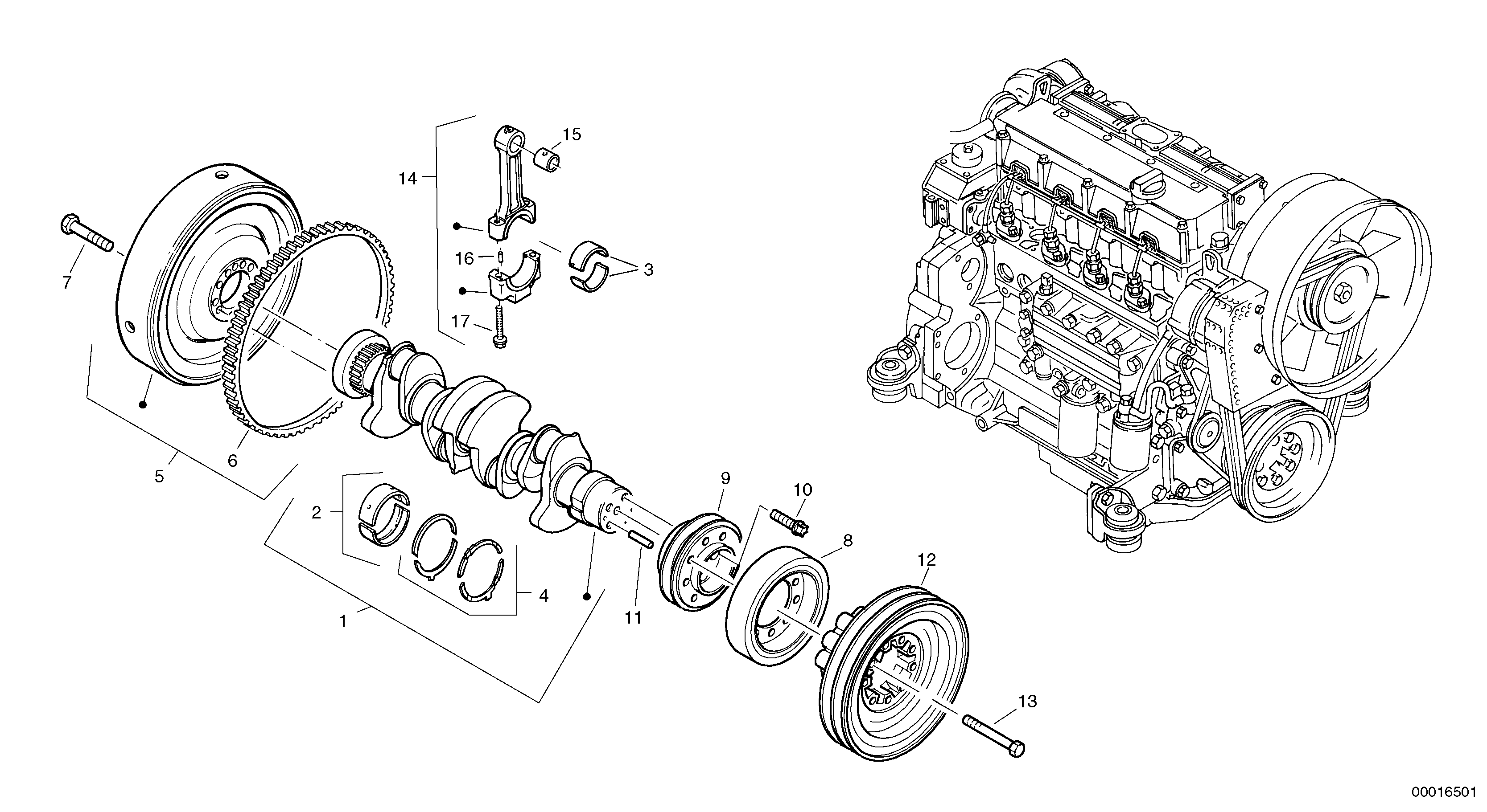 Crankshaft — volvo parts diagram