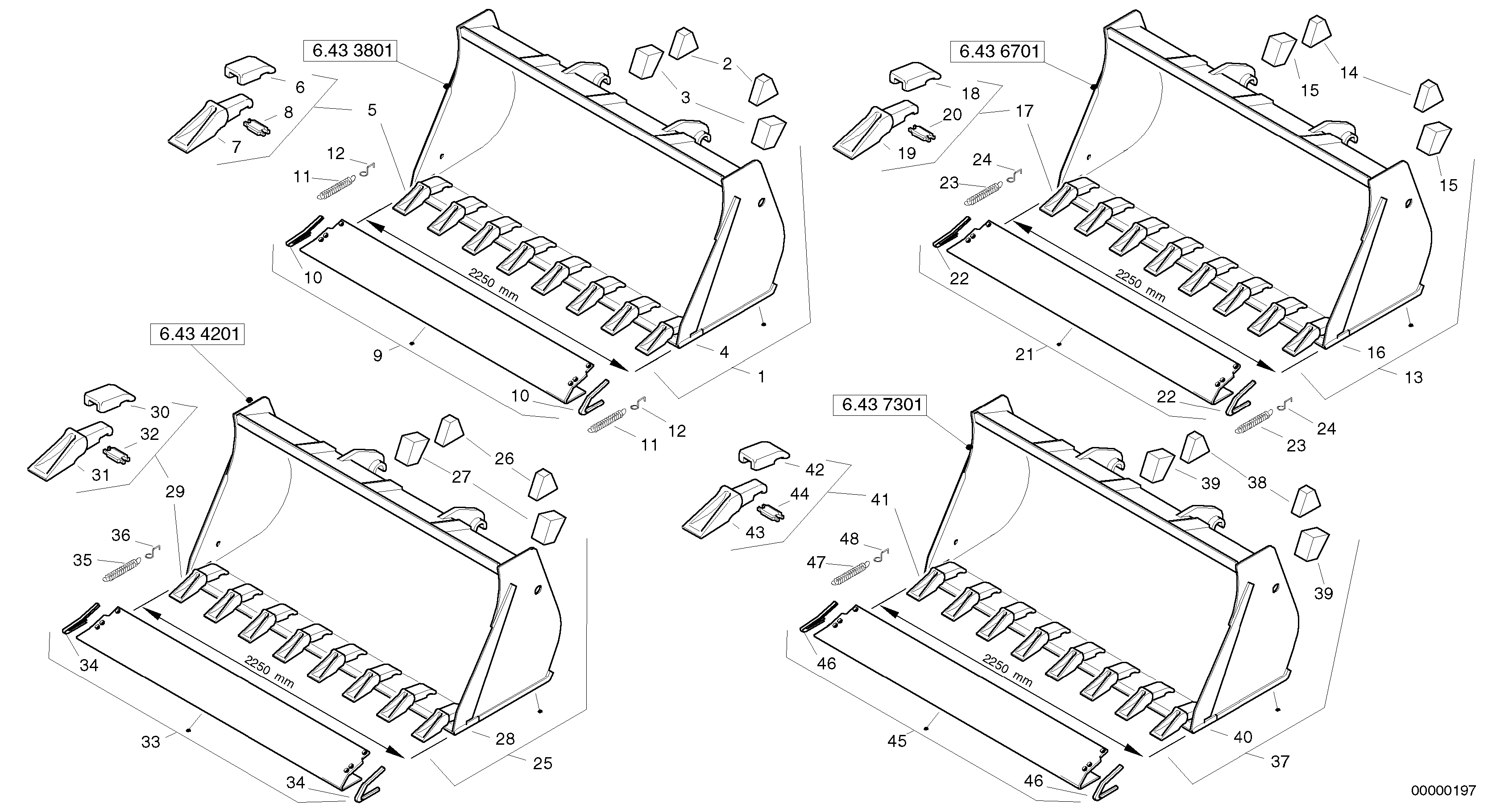 Bucket with teeth - Tpv — volvo parts diagram