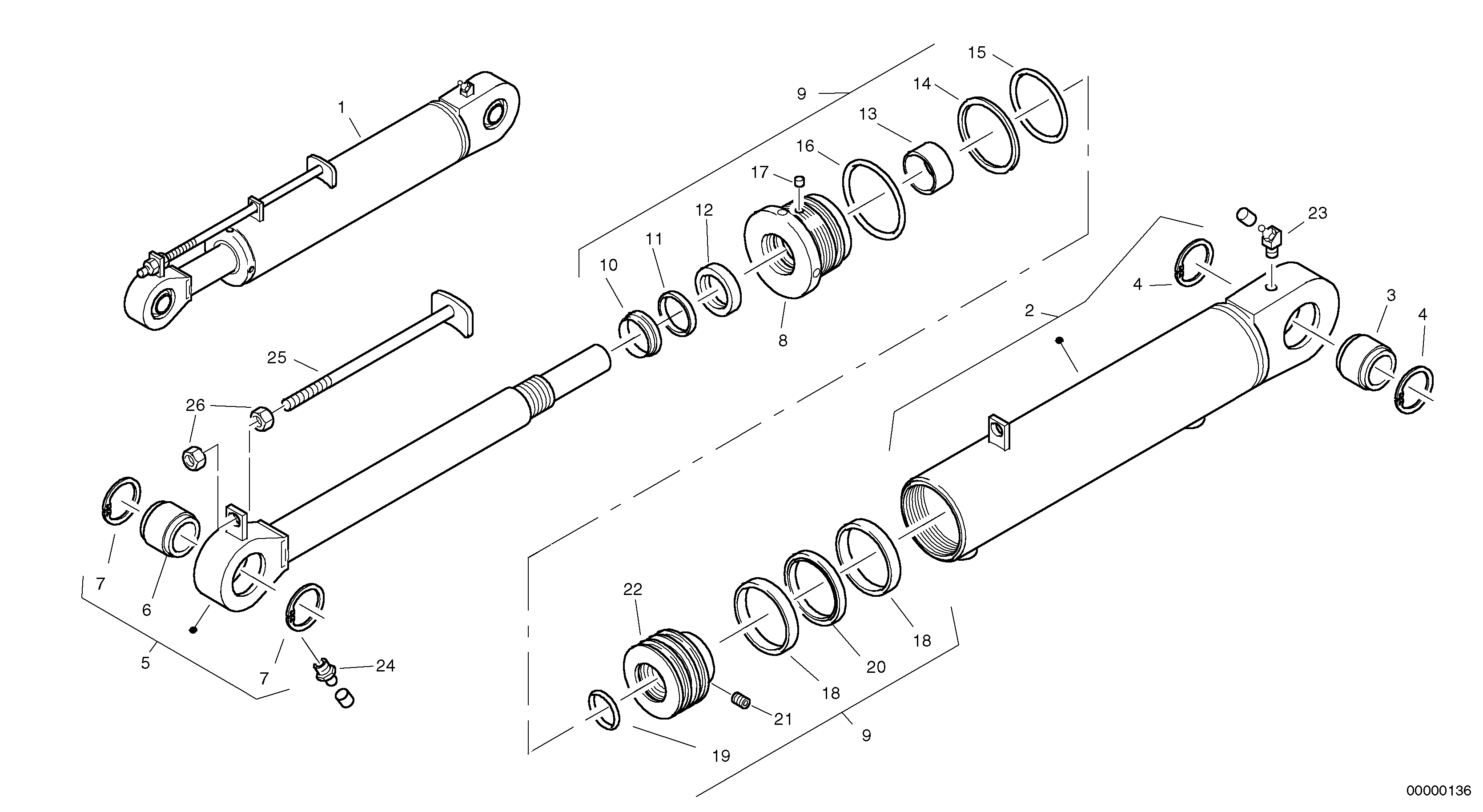 Tilt cylinder — volvo parts diagram