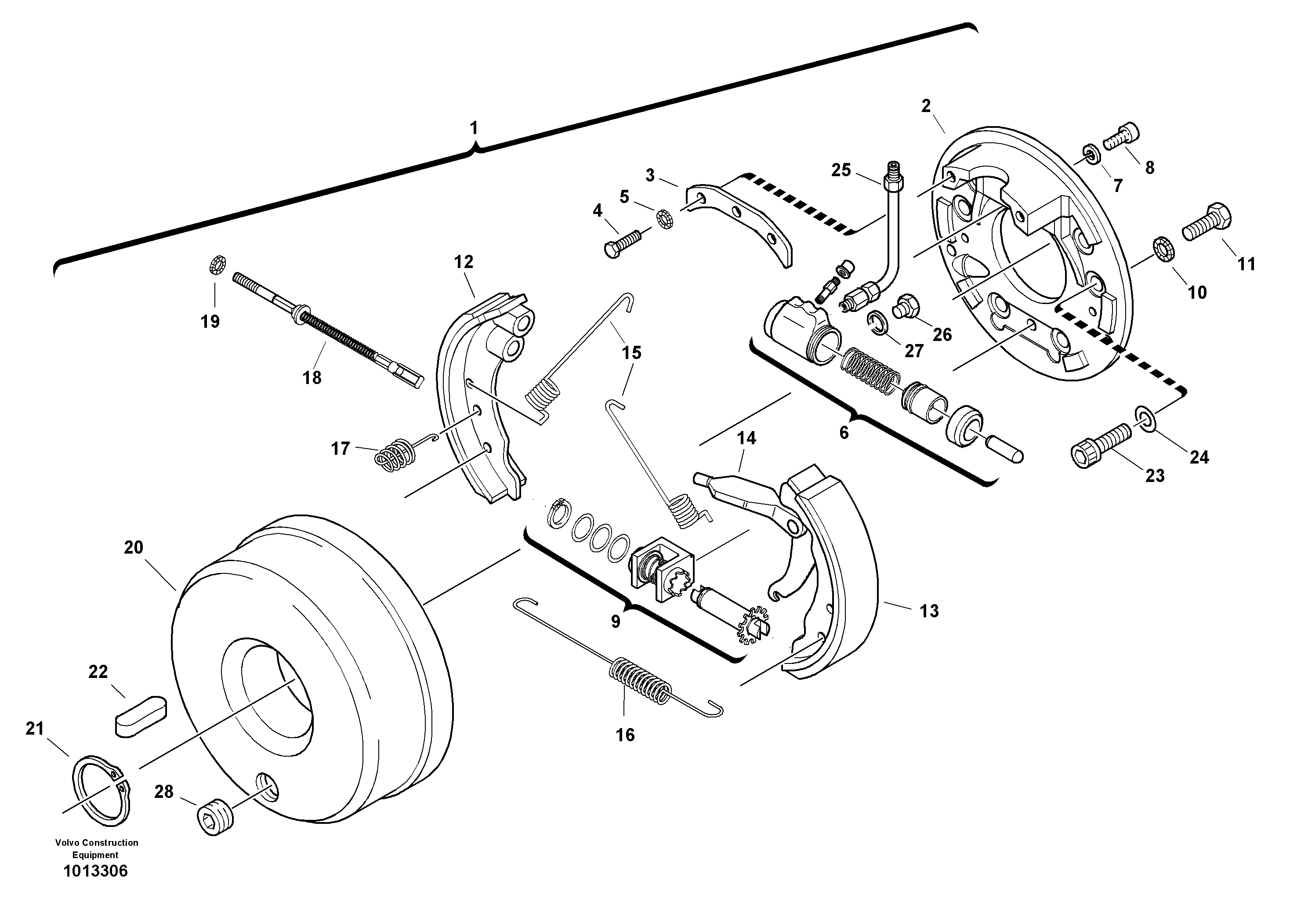 Central brake — volvo parts diagram