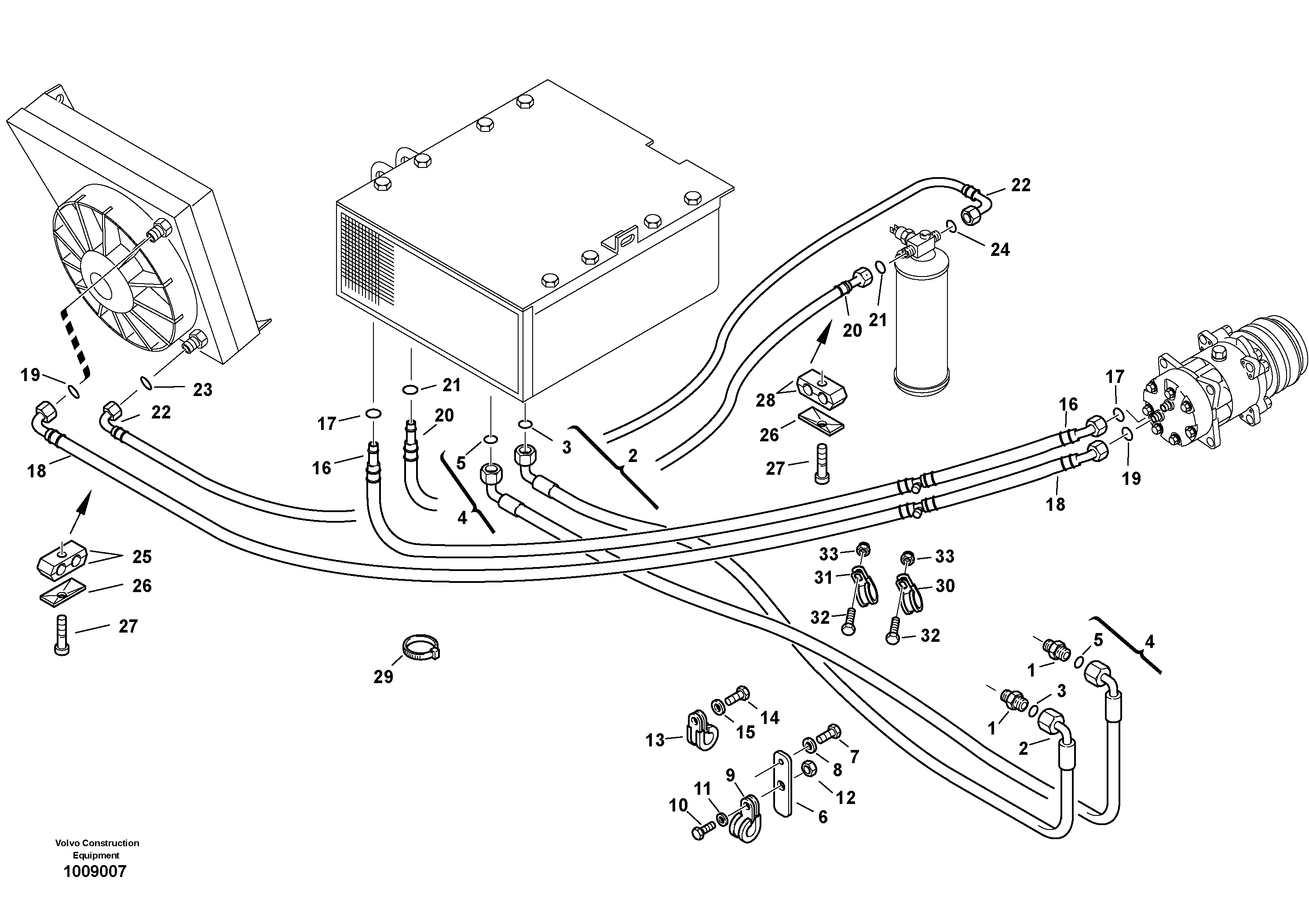 Pipes - Air-conditioning system — volvo parts diagram