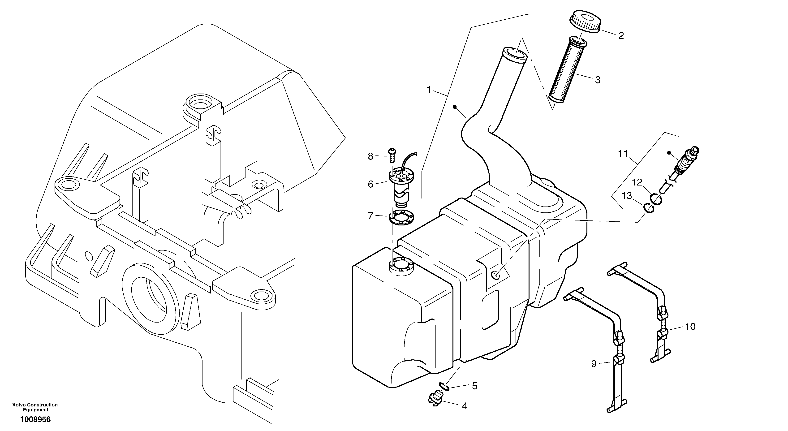 Fuel tank — volvo parts diagram