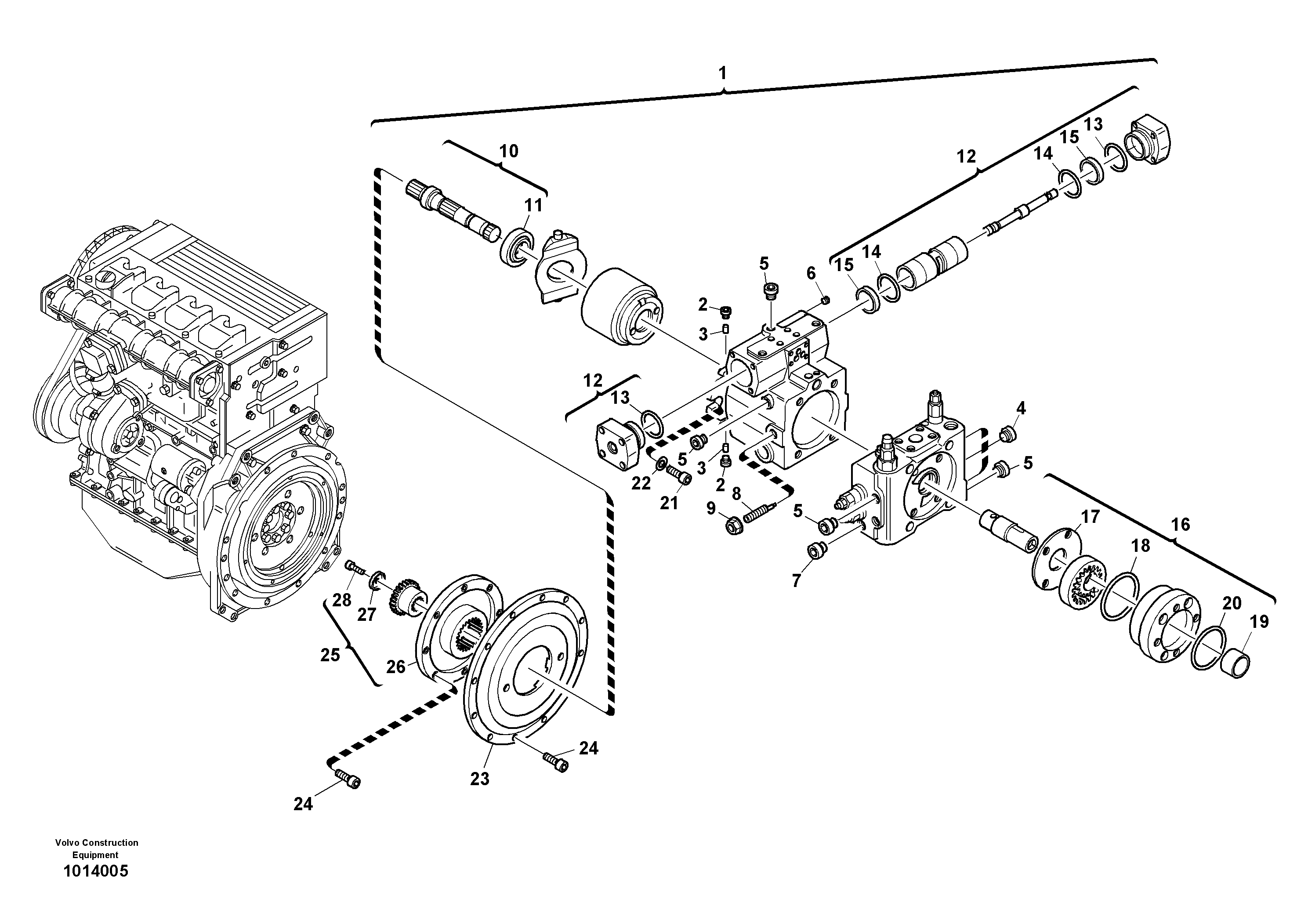 Variable displacement pump — volvo parts diagram