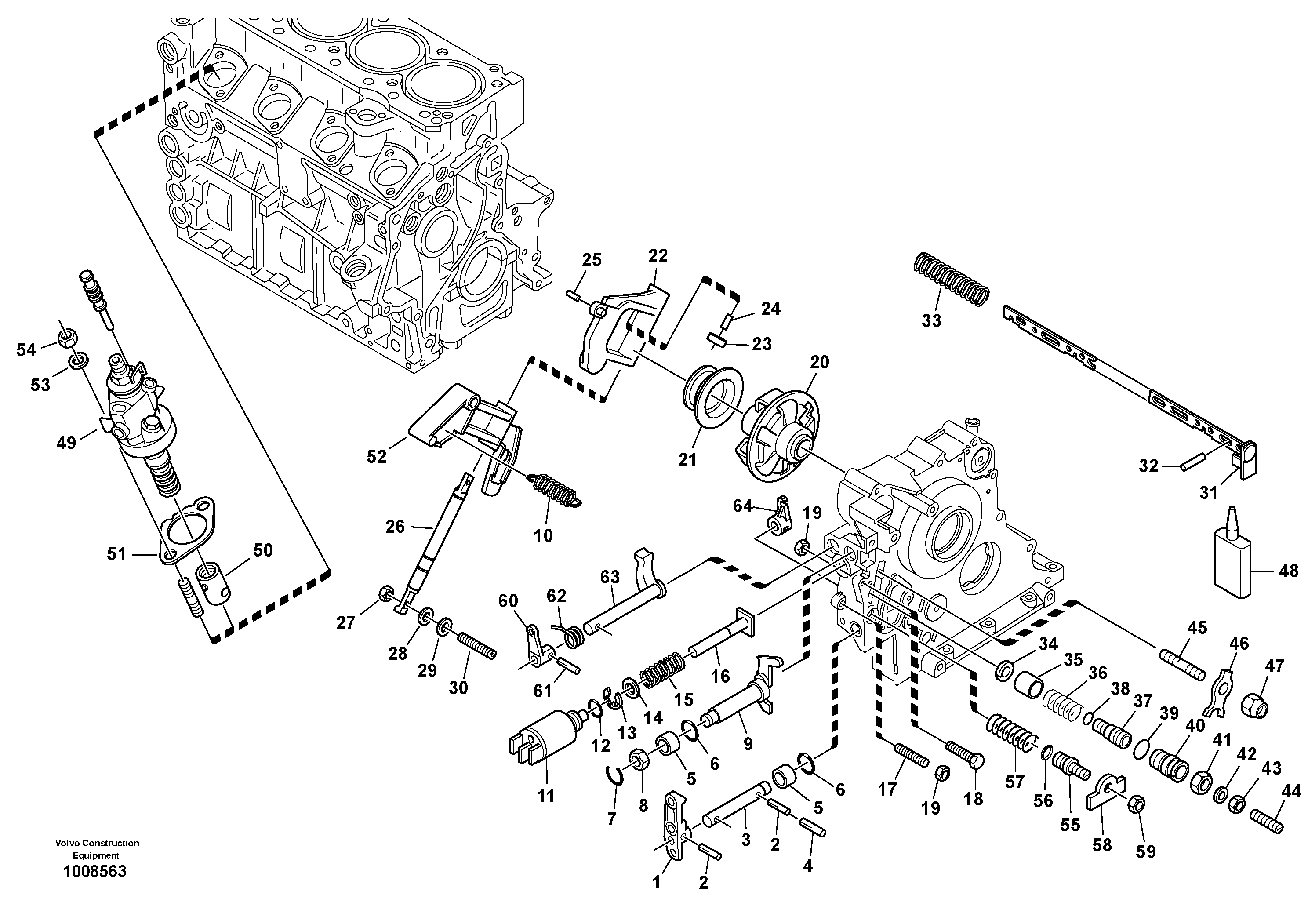 Speed adjustment - Fuel injection pump — volvo parts diagram