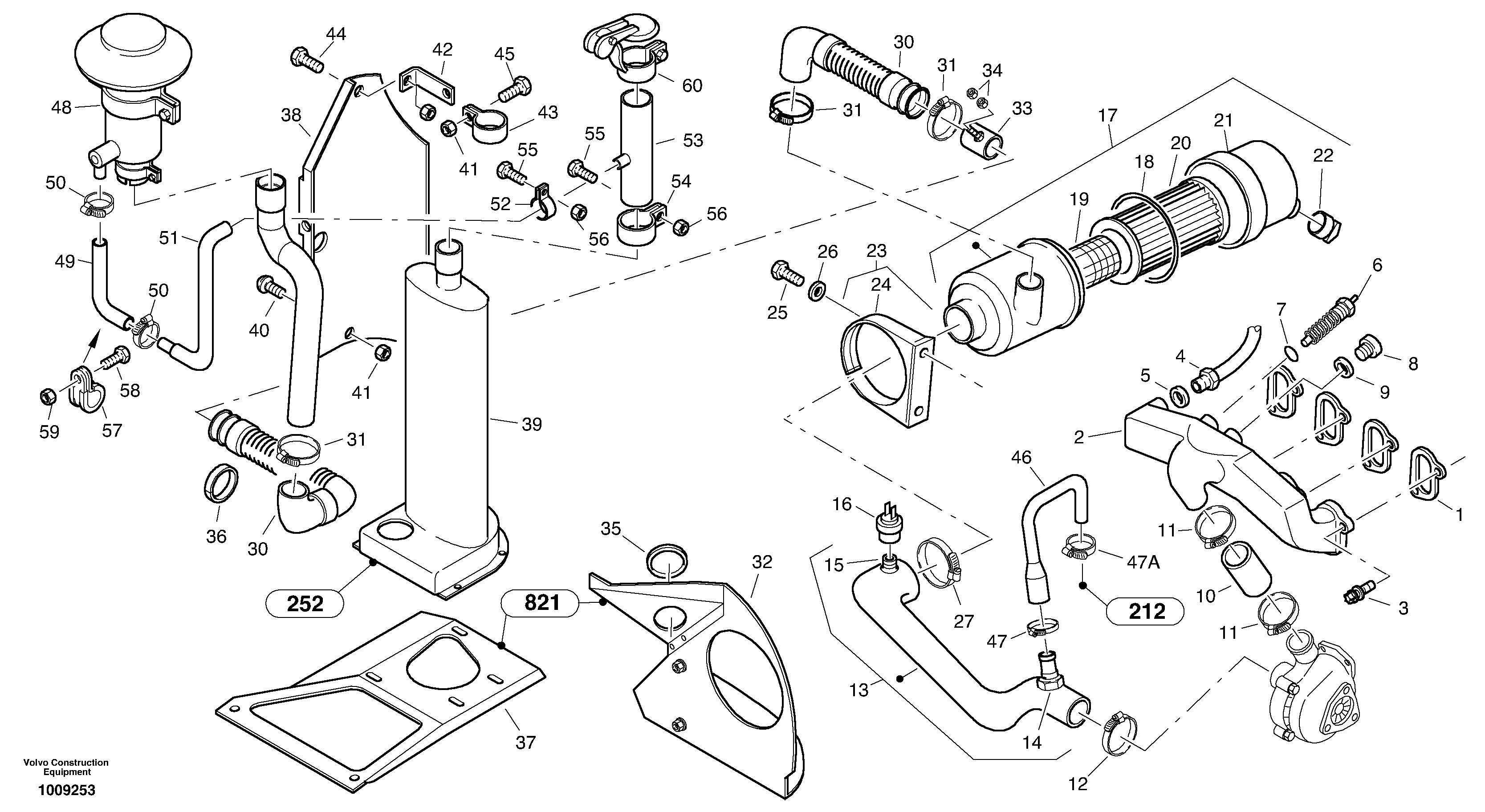 Pre-filter with ejector — volvo parts diagram