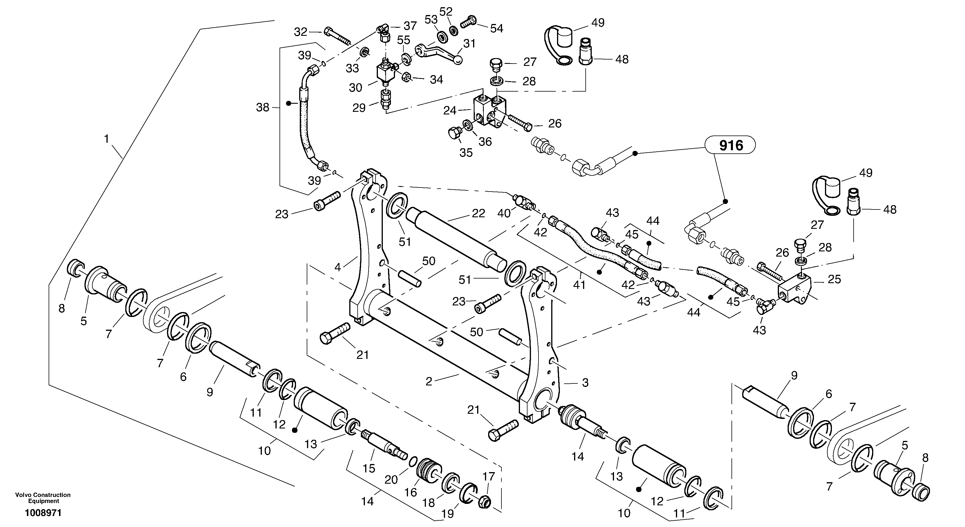 Attachment mounting plate - Quick change, hydraulic - TPZ — volvo parts diagram