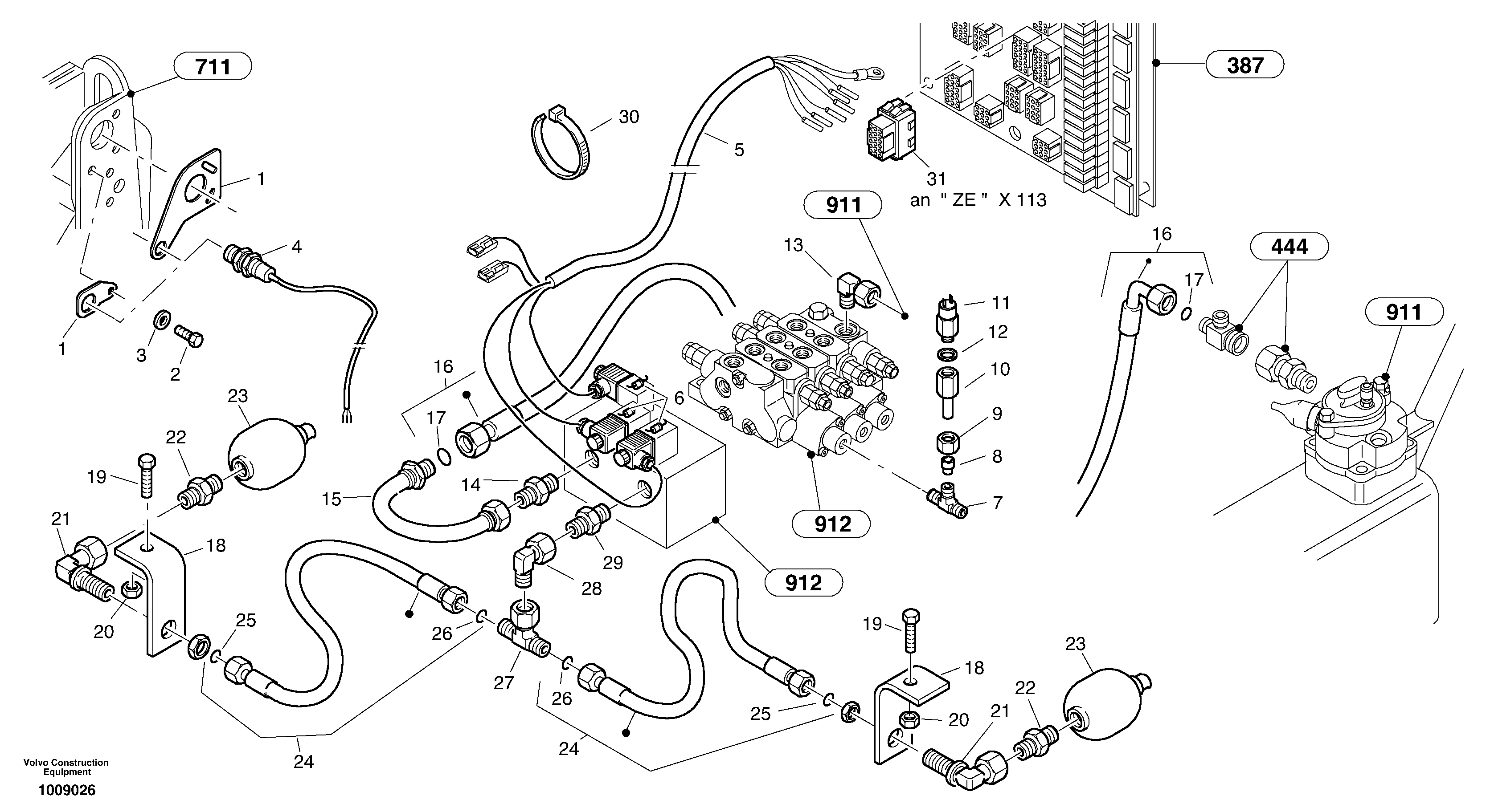 Boom suspension system (BSS) — volvo parts diagram