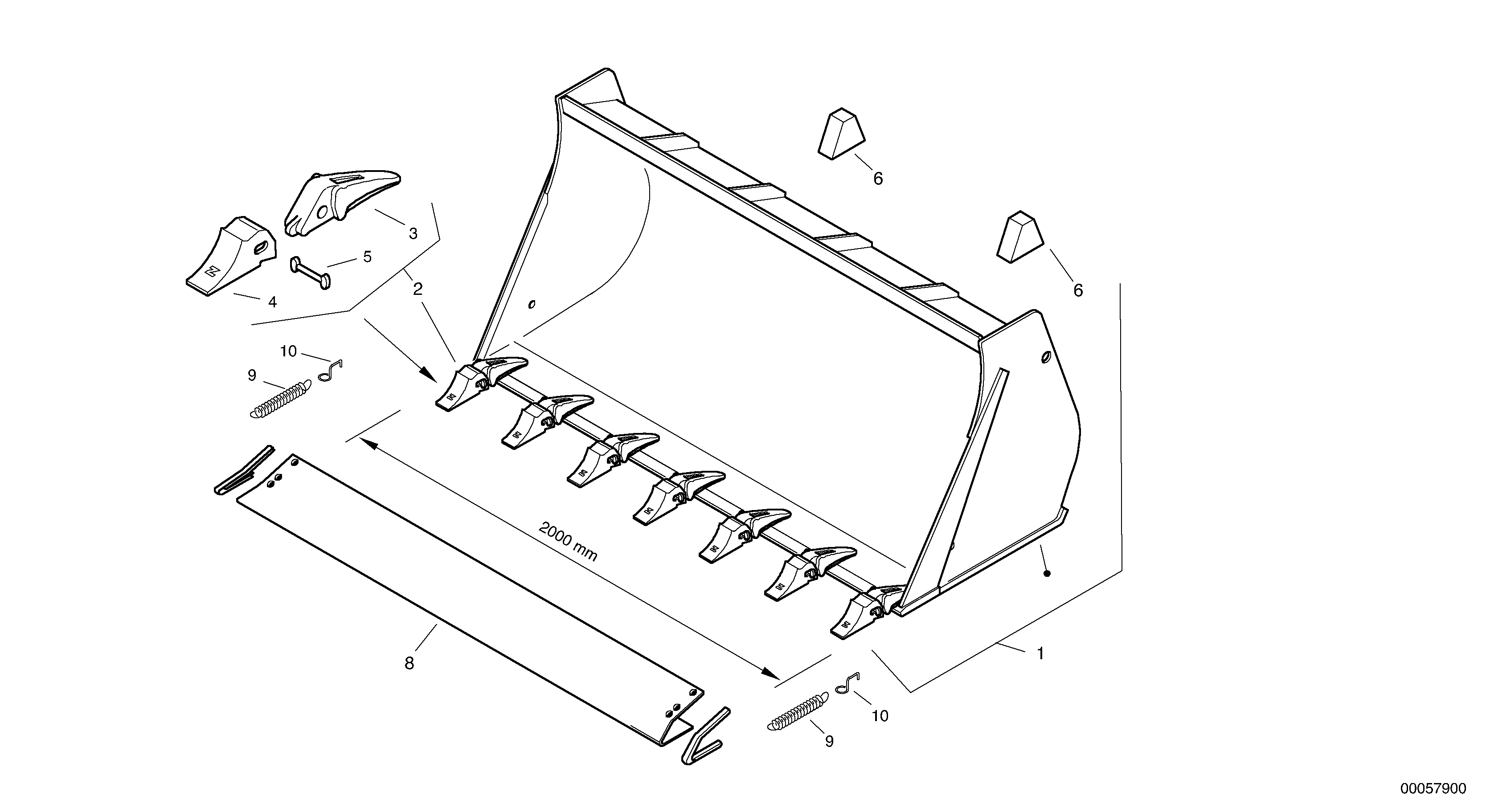 Bucket with teeth - TPV — volvo parts diagram