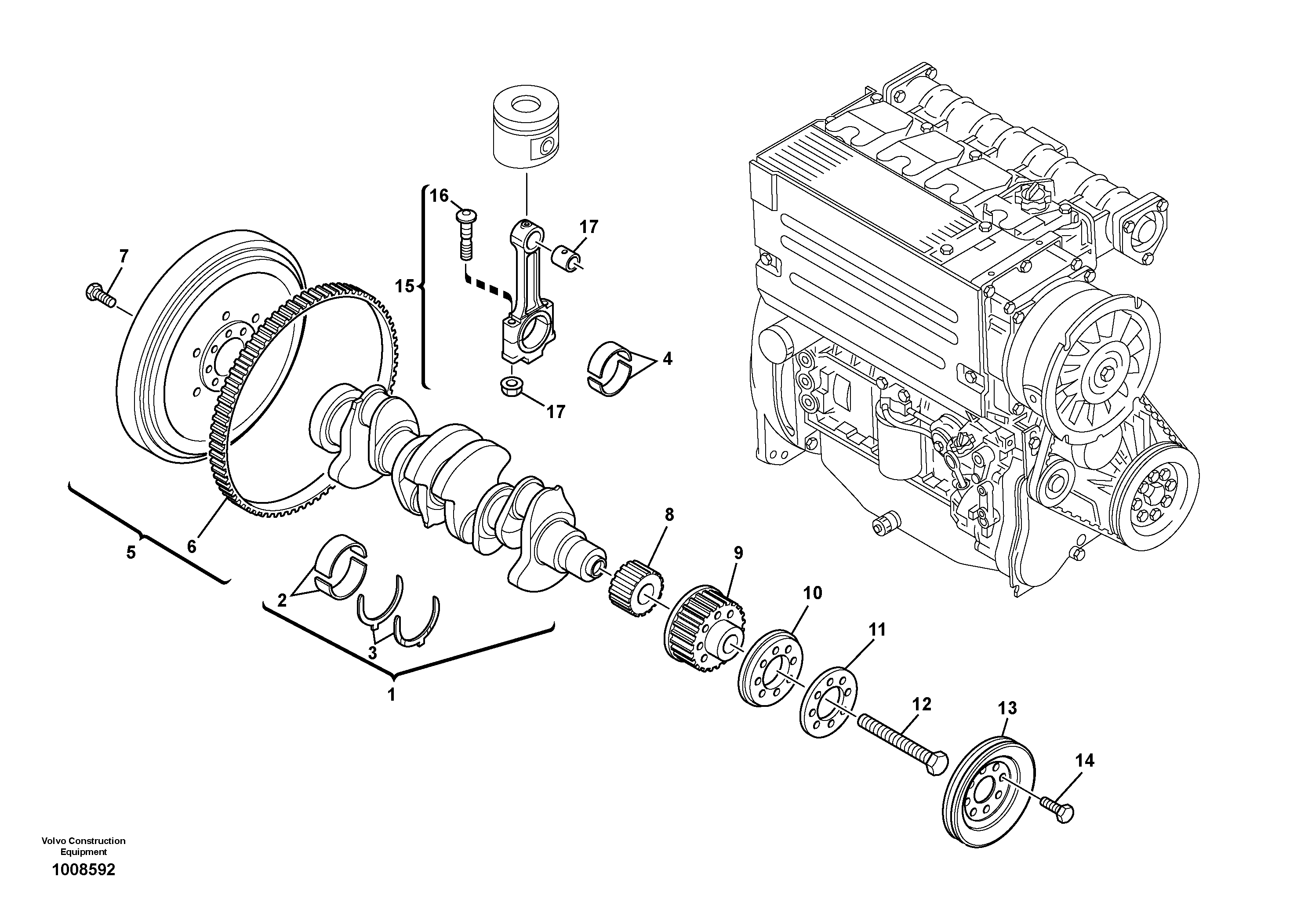 Crankshaft — volvo parts diagram