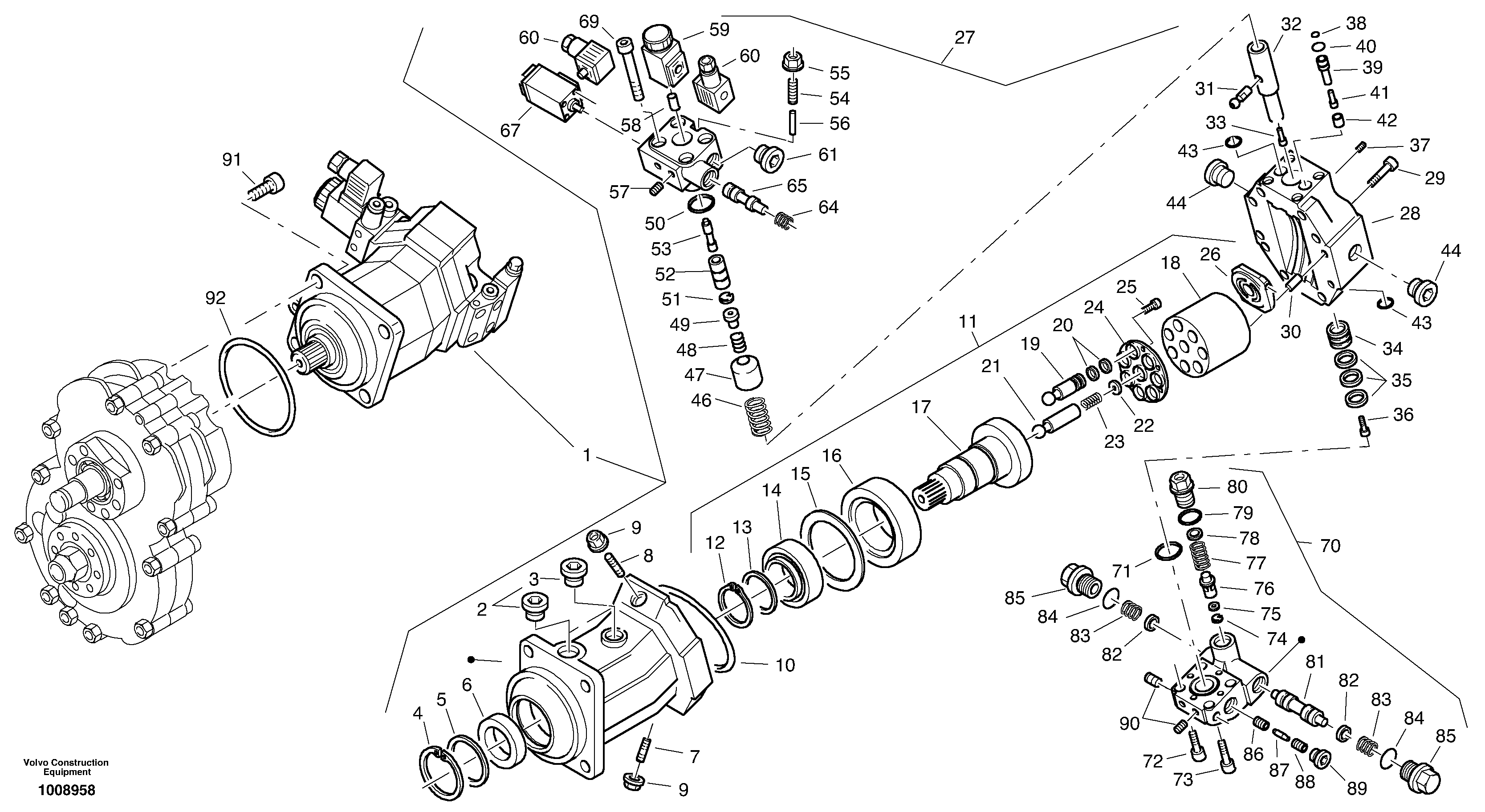 Variable displacement motor — volvo parts diagram