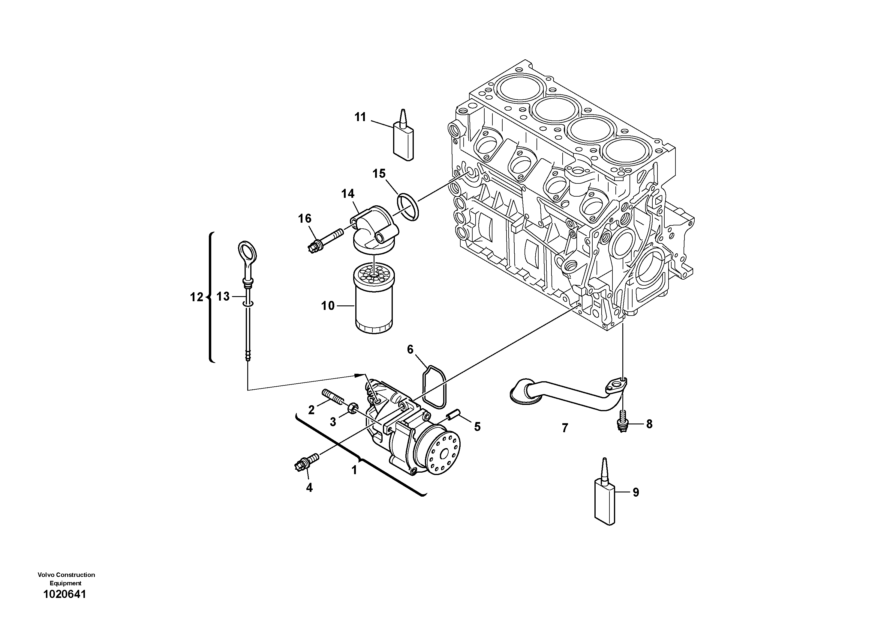 Oil pump, oil filter — volvo parts diagram
