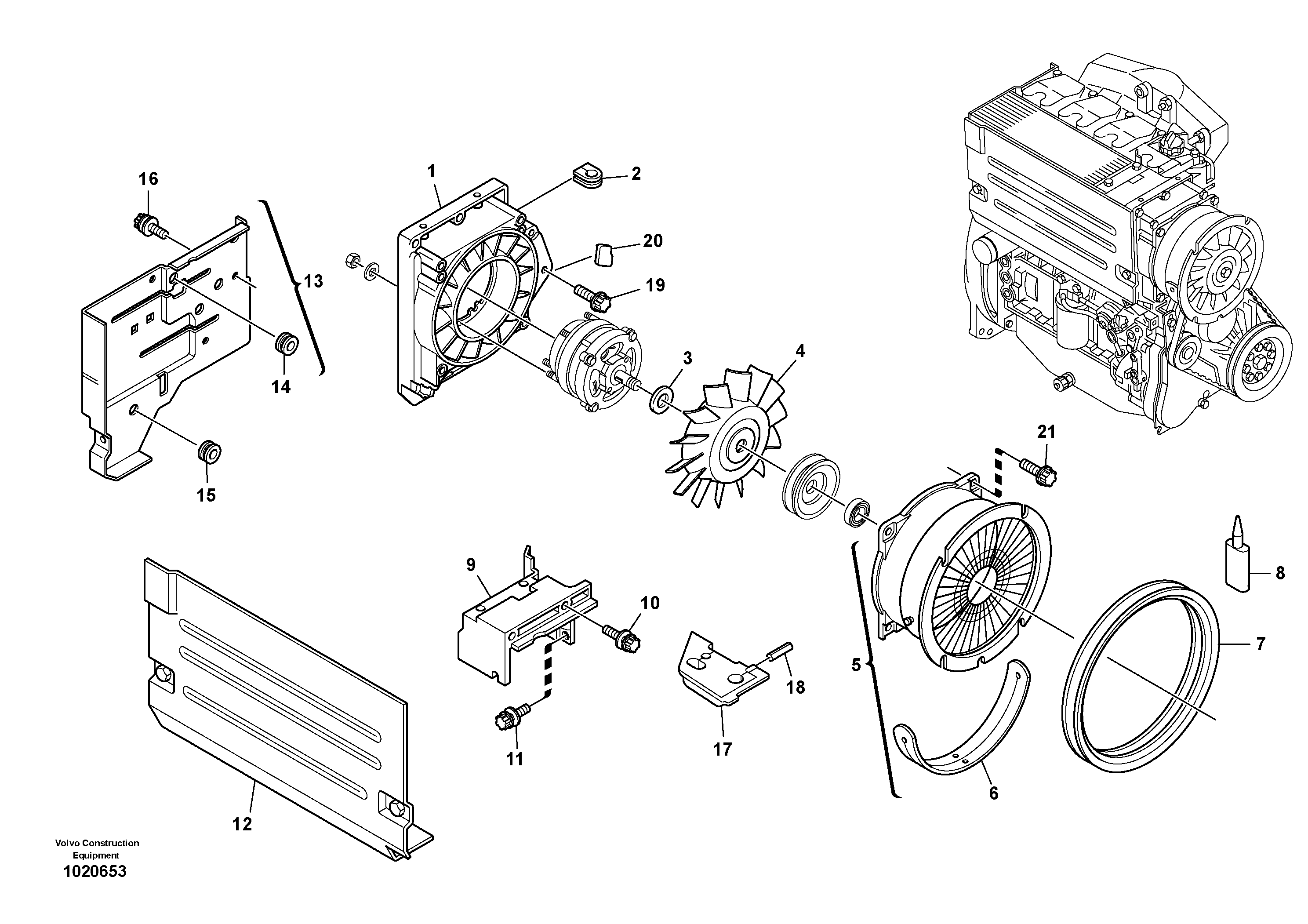 Fan, Blower casing — volvo parts diagram