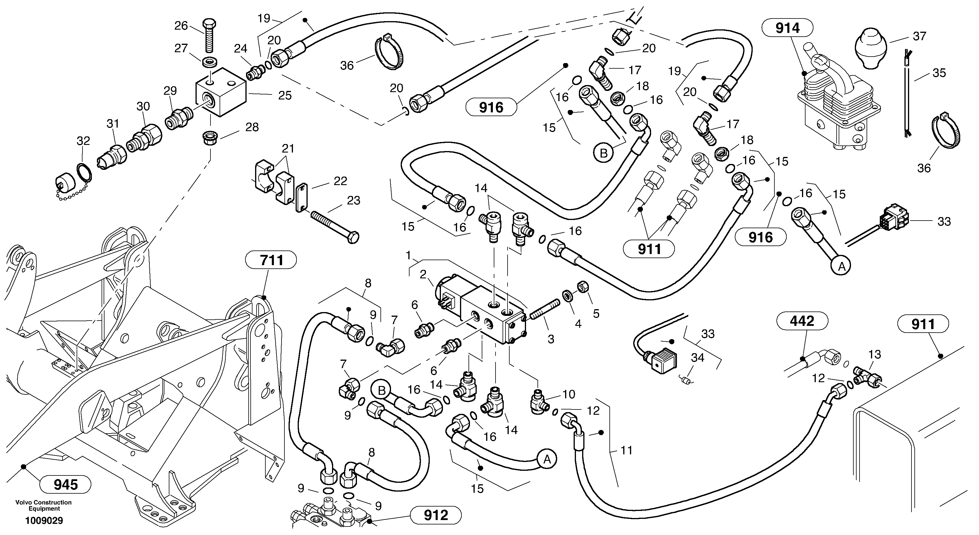 Hydraulic function - Nr. 4 — volvo parts diagram