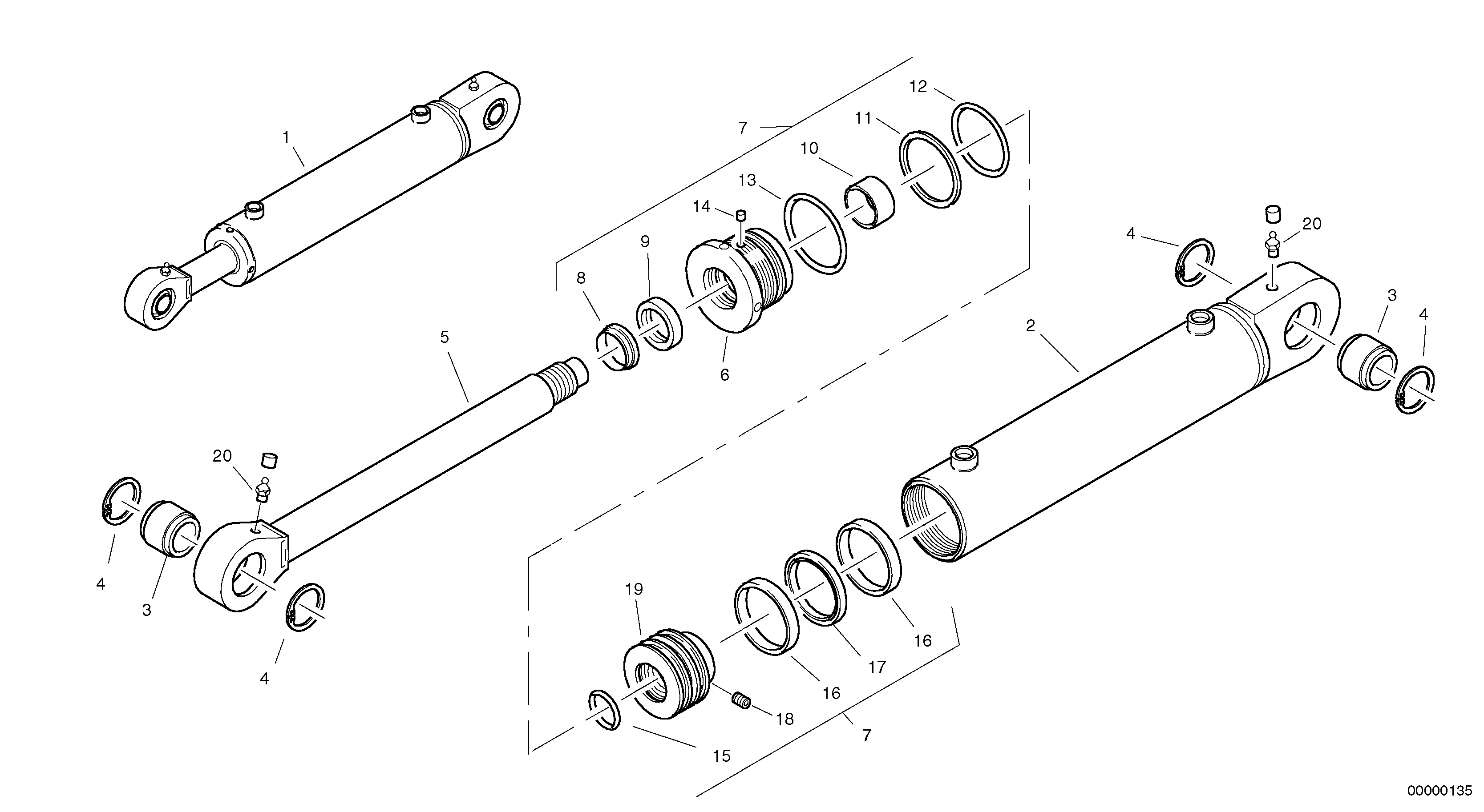 Lift cylinder — volvo parts diagram